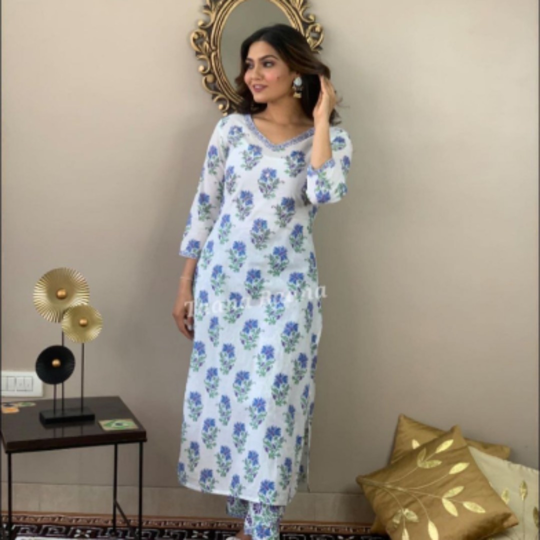 WHITE LOVE COTTON KURTA