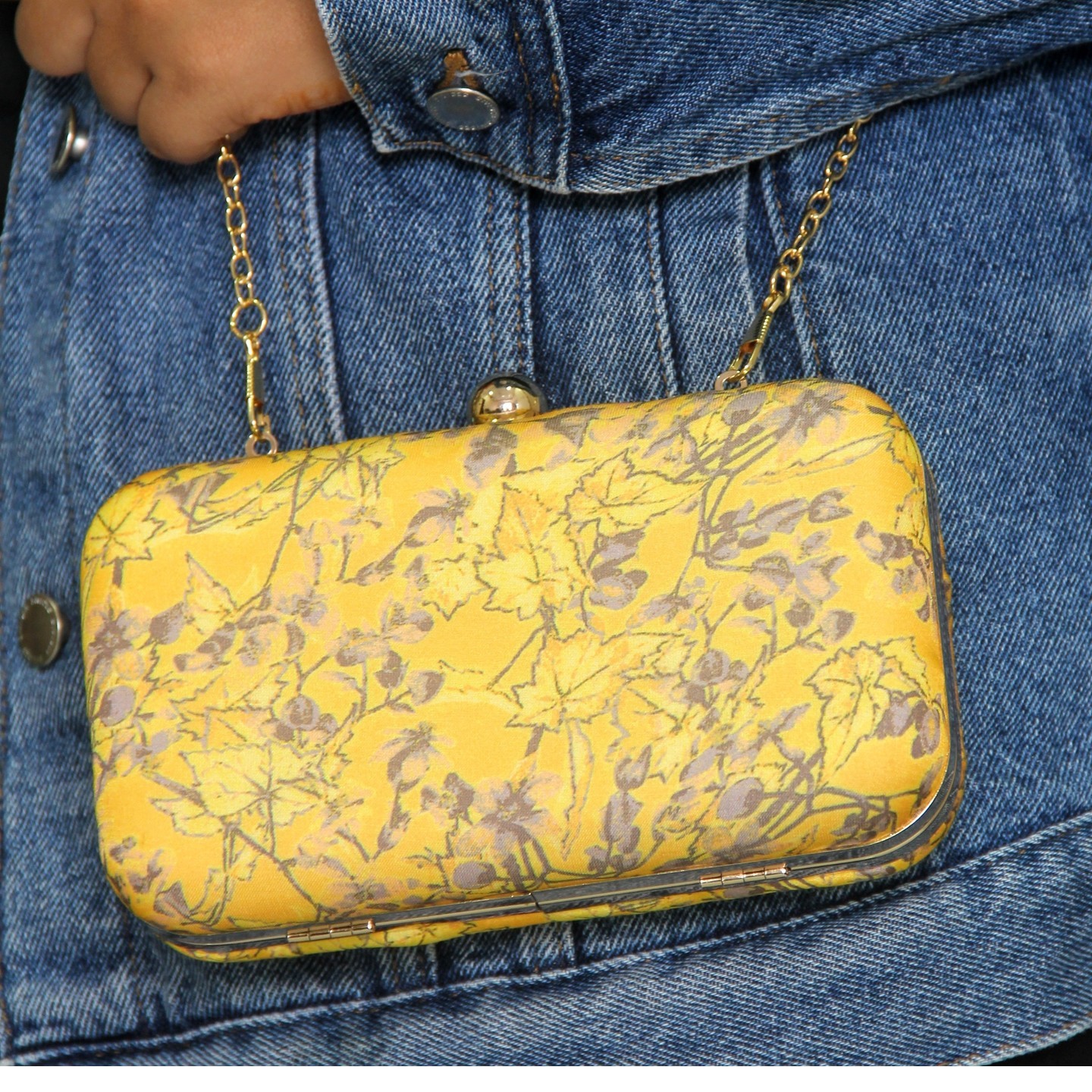 Yellow Floral Paradise Printed Clutch