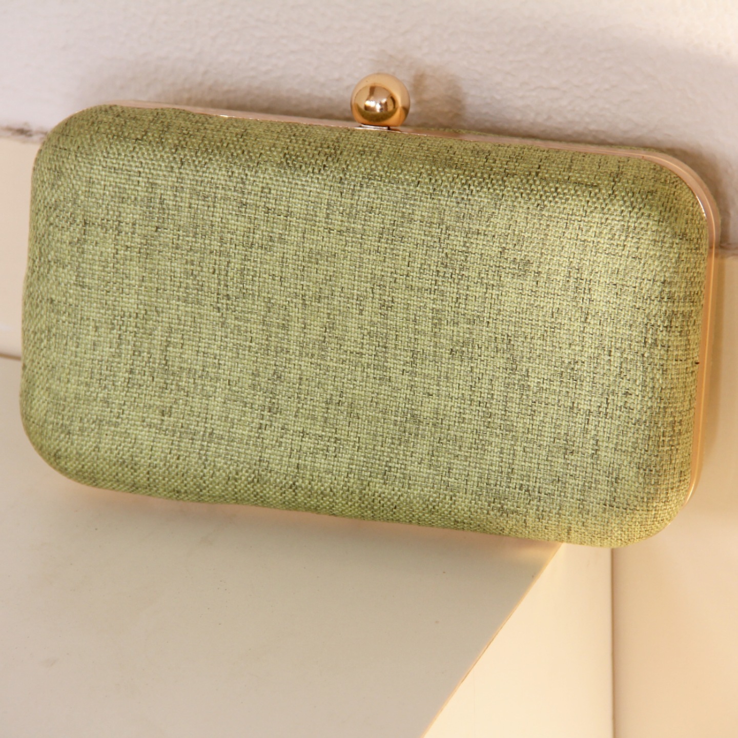 Green Woven Clutch Bag