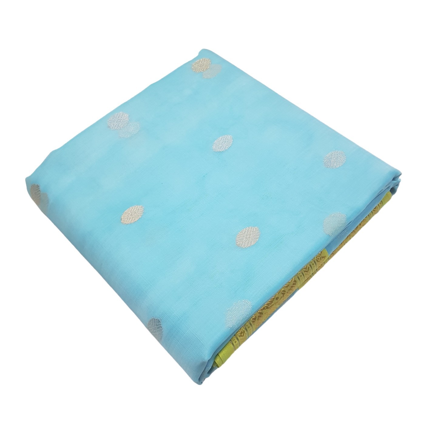 Be-Yourself Authentic Premium Chanderi Handwoven Tissue Silk Saree Light Blue