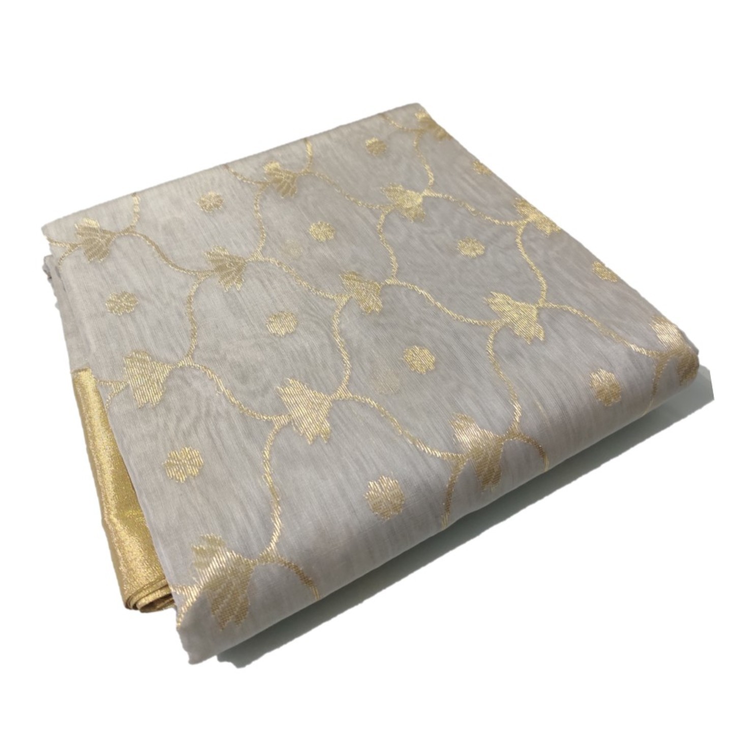 Authentic Premium Chanderi Handwoven Gray Cotton Silk Saree ID  RCBY0019CHGR