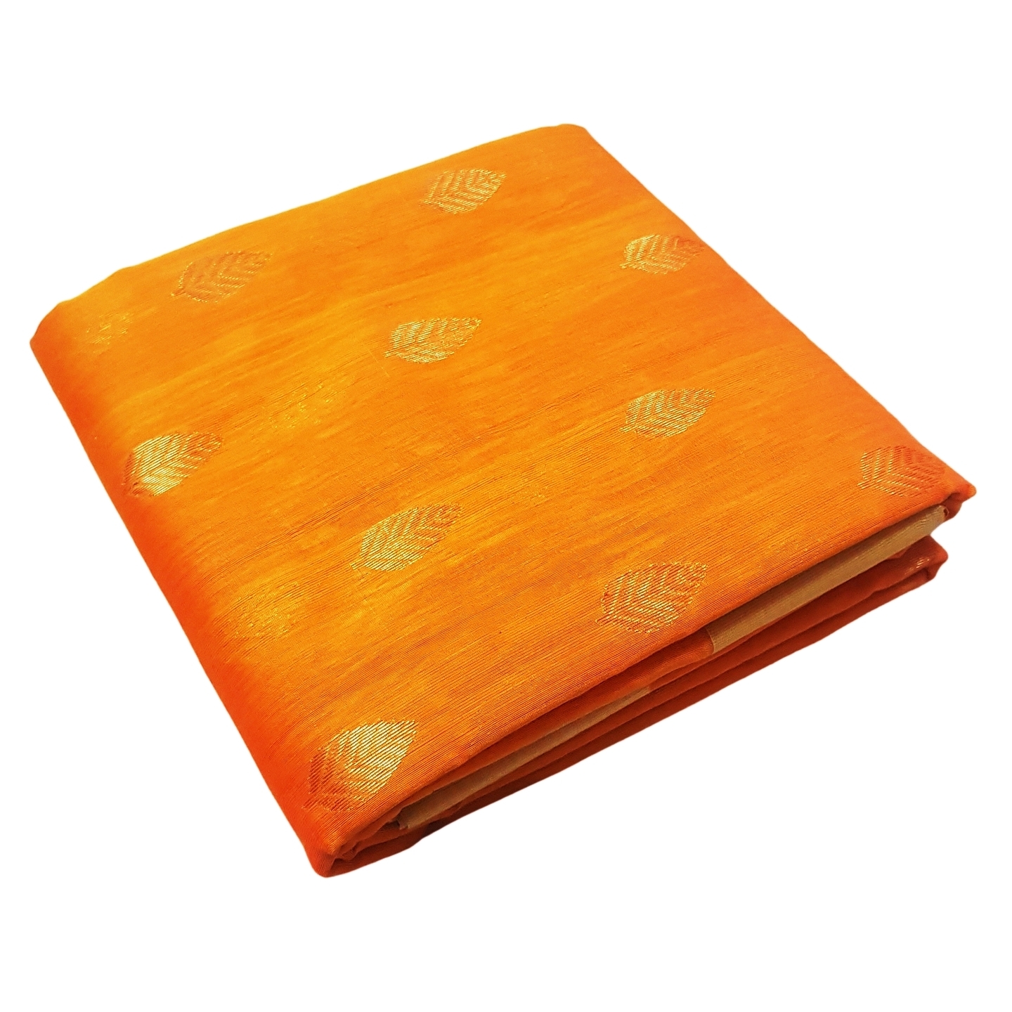 Be-Yourself Authentic Premium Chanderi Handwoven Cotton Silk Saree Orange