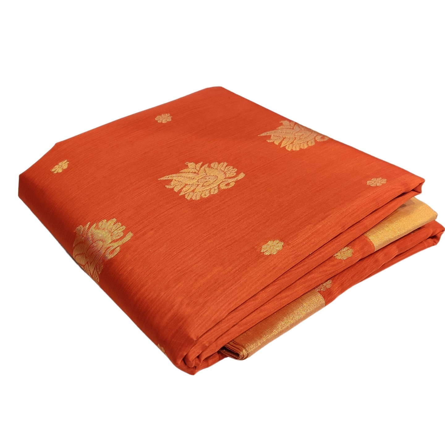 EXPRESSIVE Chanderies Handloom Authentic Premium Handwoven cotton Silk Saree (Maroon with Golden Border)