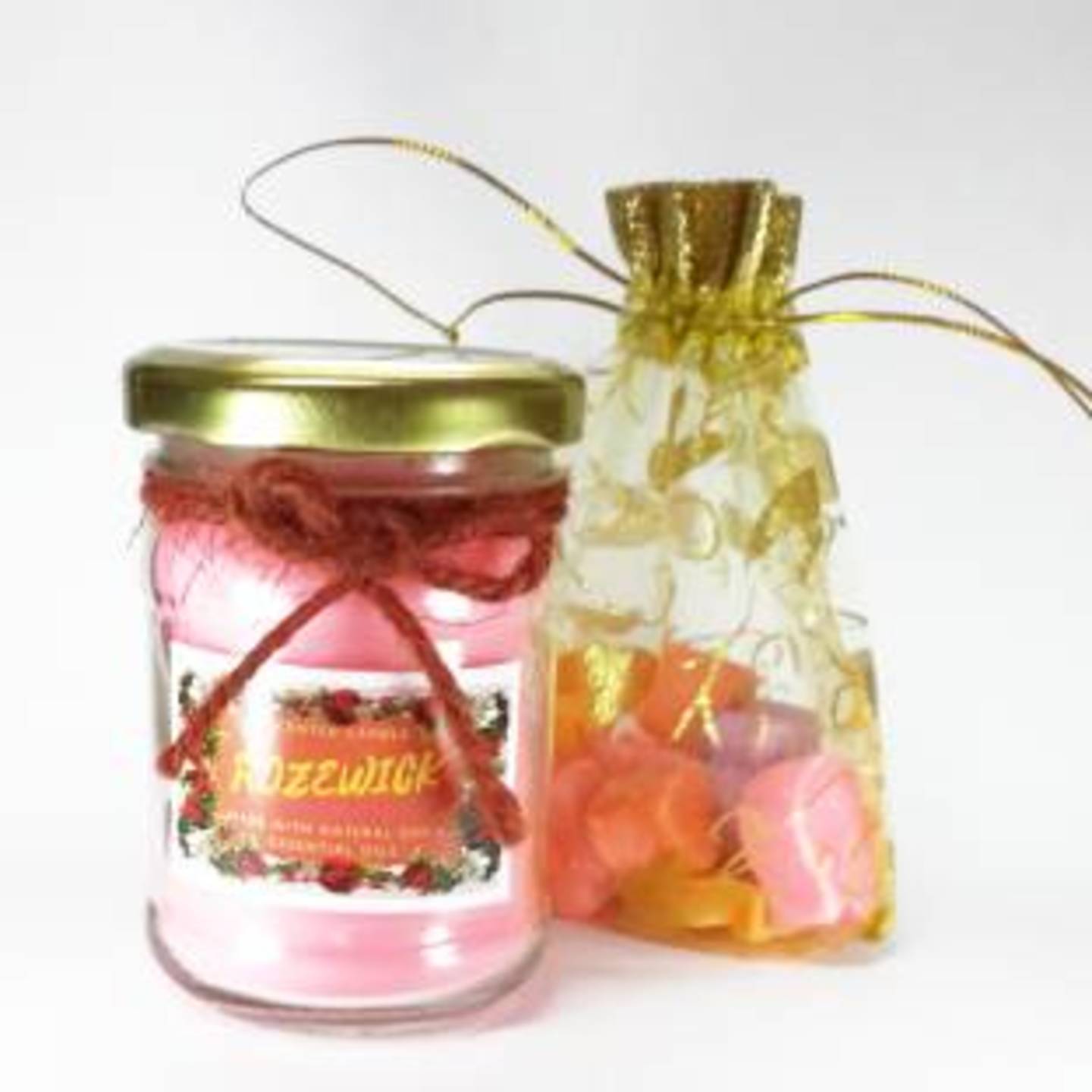 Rozewick Strawberry Soy Scented Jar Candle with Assorted Wax Melts