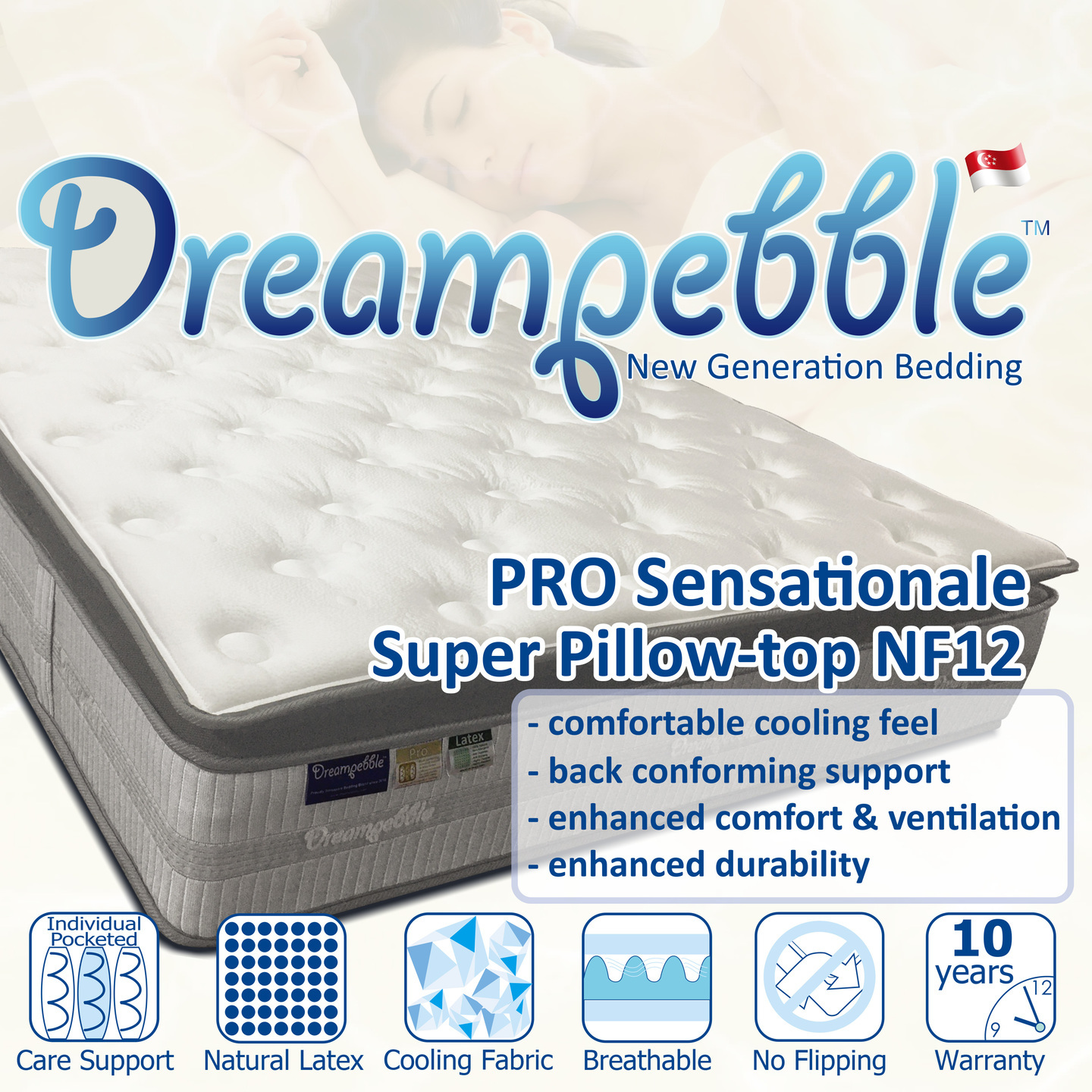 Dreampebble Pro Sensationale NF12 Super Pillow-top