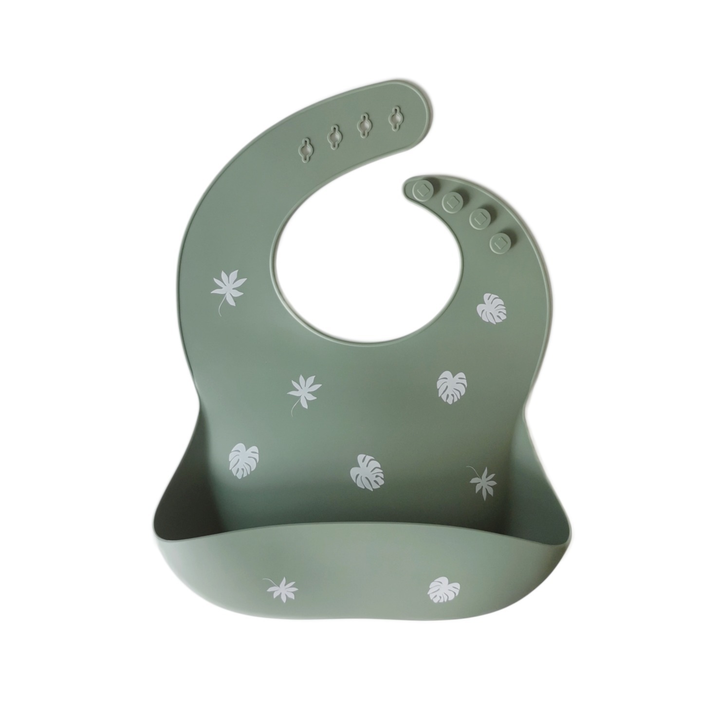 Silicone Bib - Sage Leaves