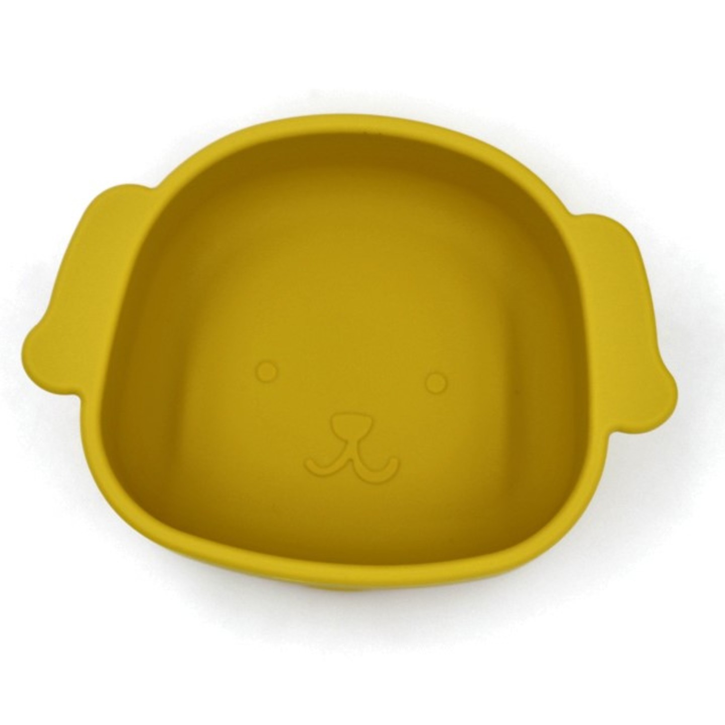 Silicone Dog Shaped Suction Snack Bowl - Mustard