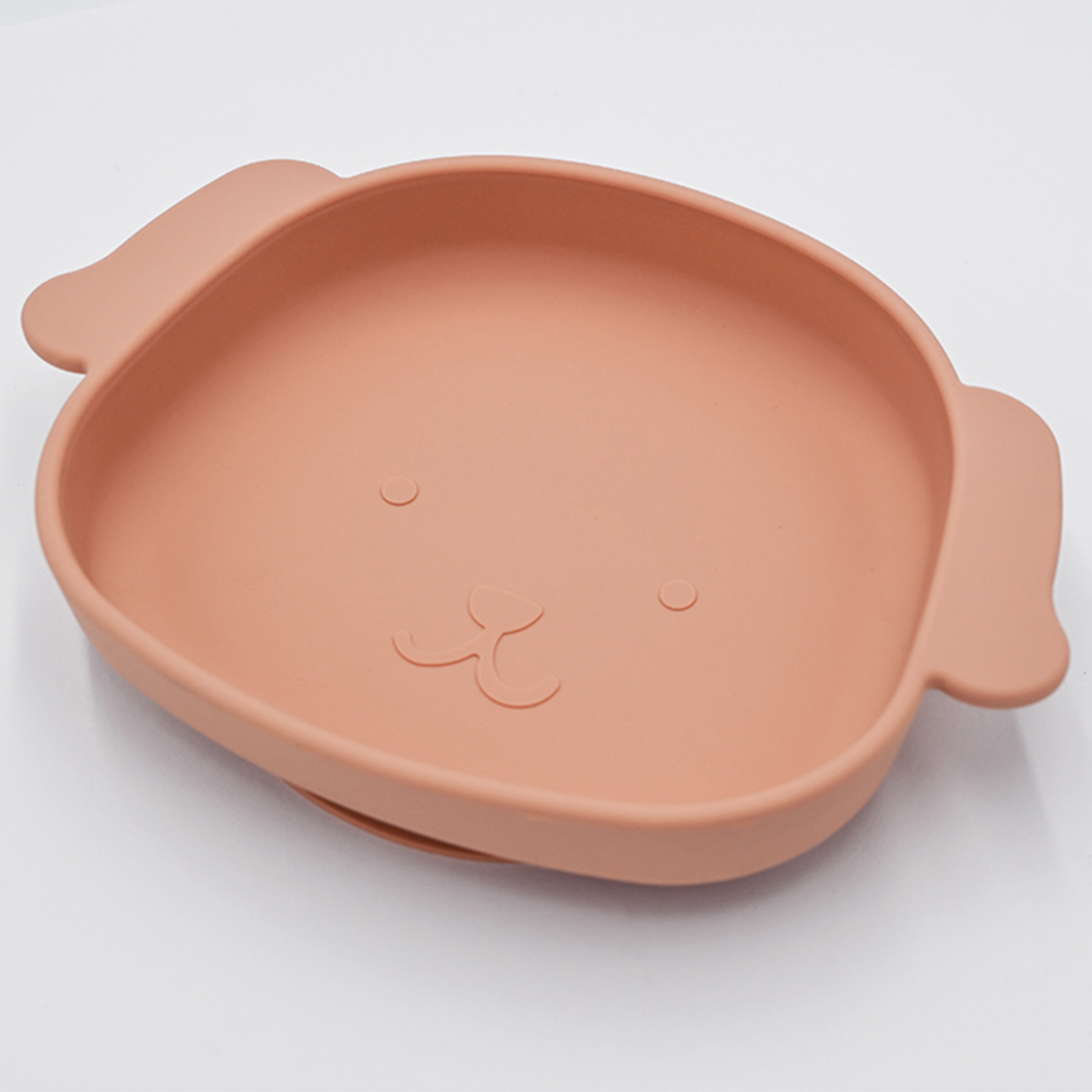 Silicone Dog Shaped Suction Plate - Apricot Beige