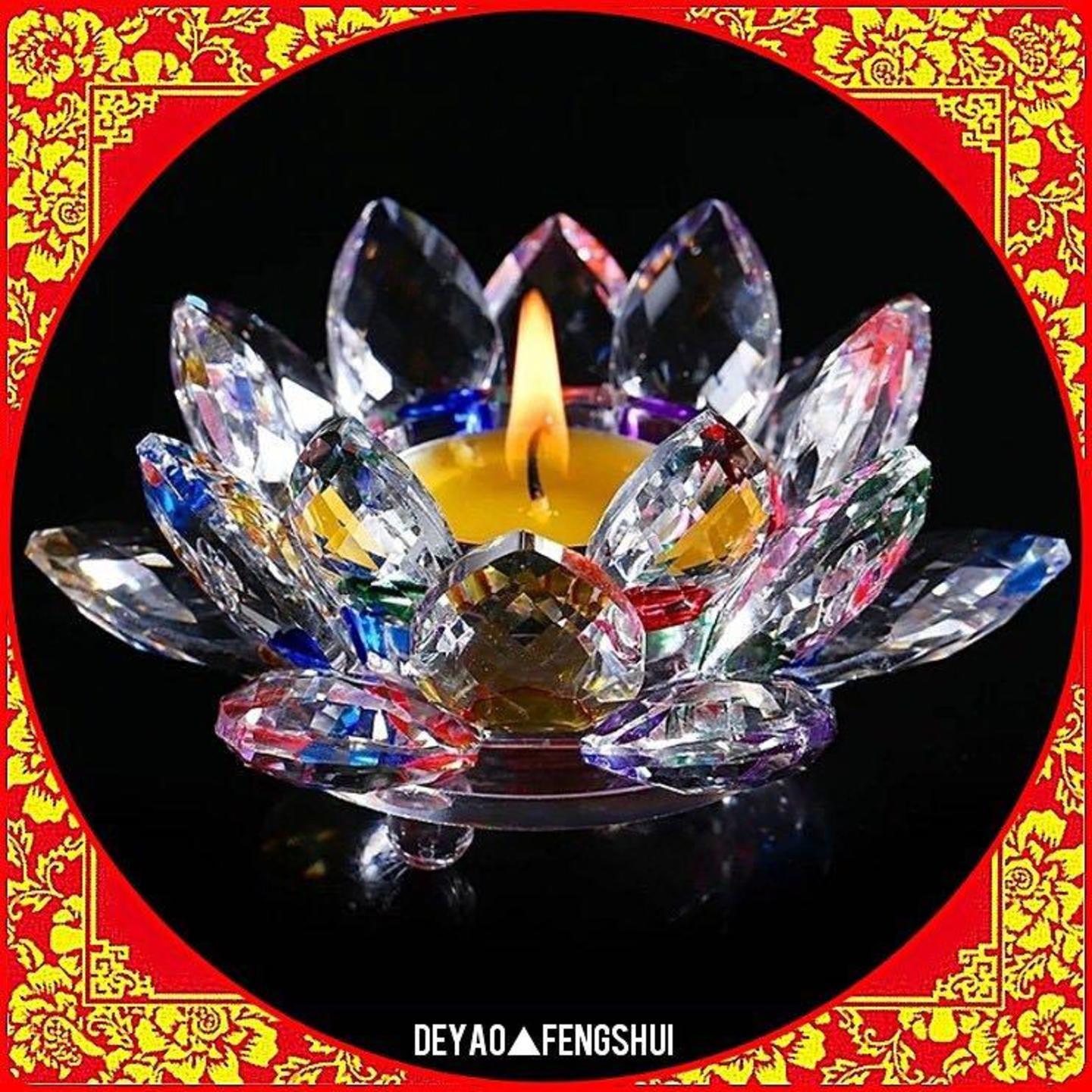 Beautiful Crystal Lotus Candles Tealight Holder | 水晶莲花蜡烛台