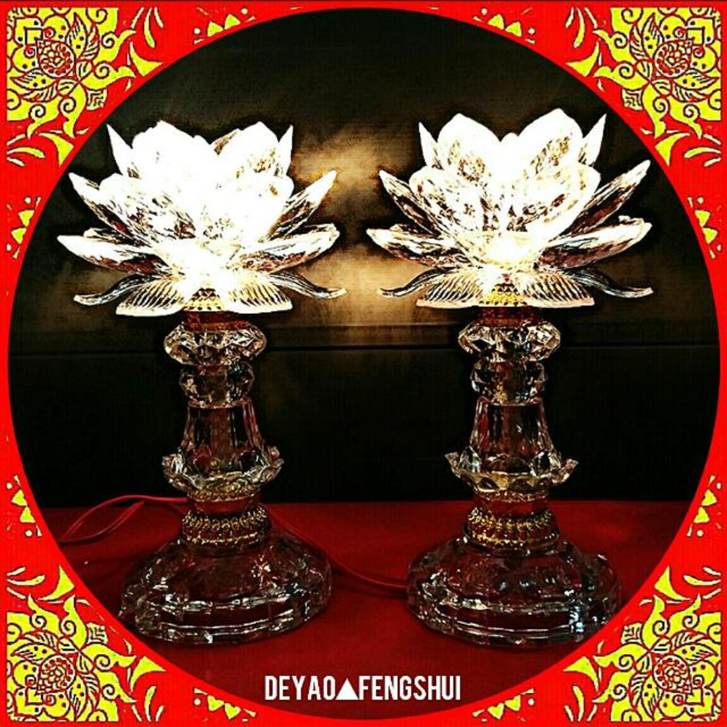 Beautiful Lotus Religious Electric Alter Lamp | 莲花电灯