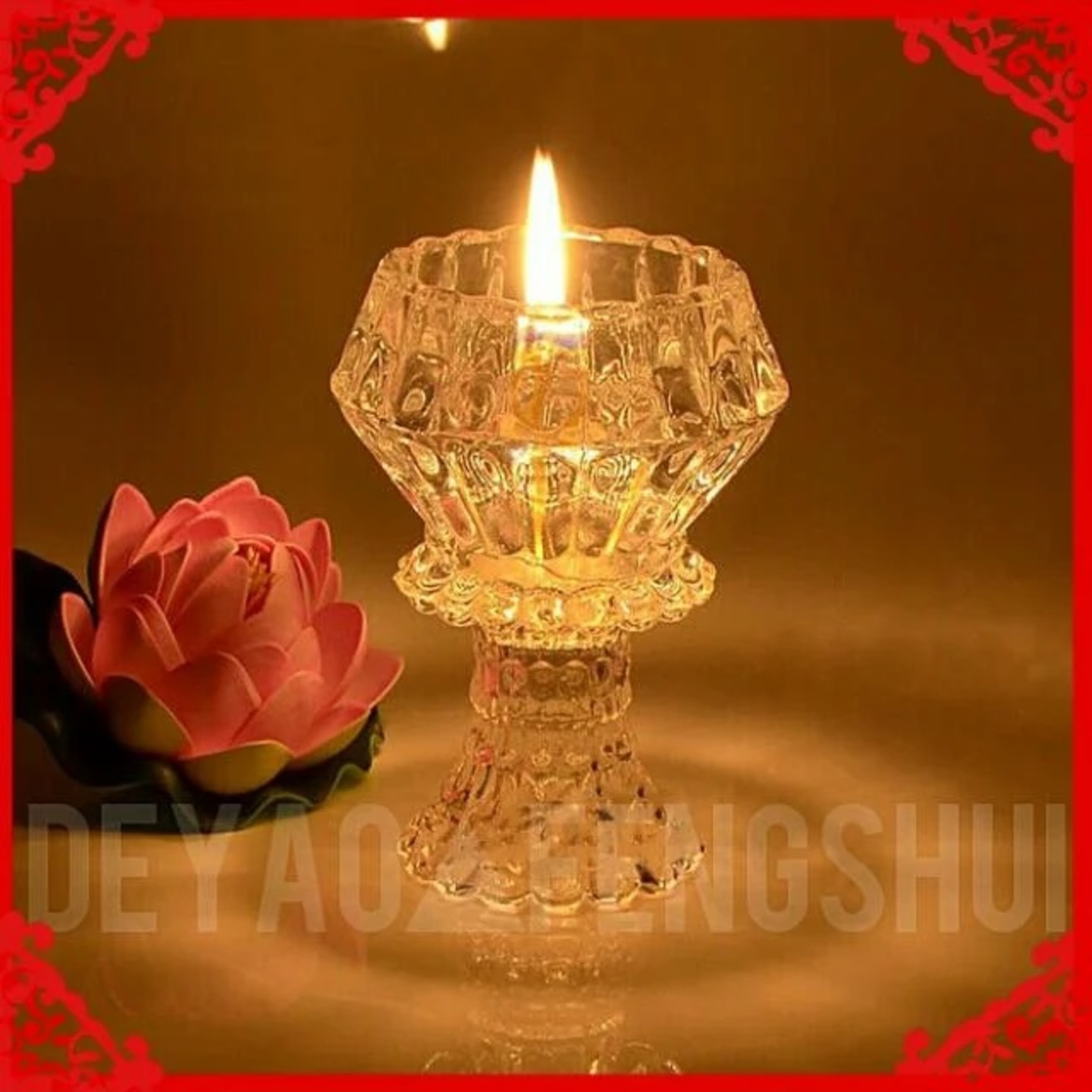 Religious Alter Offering Wicker Oil Glass Lamp | 佛油灯