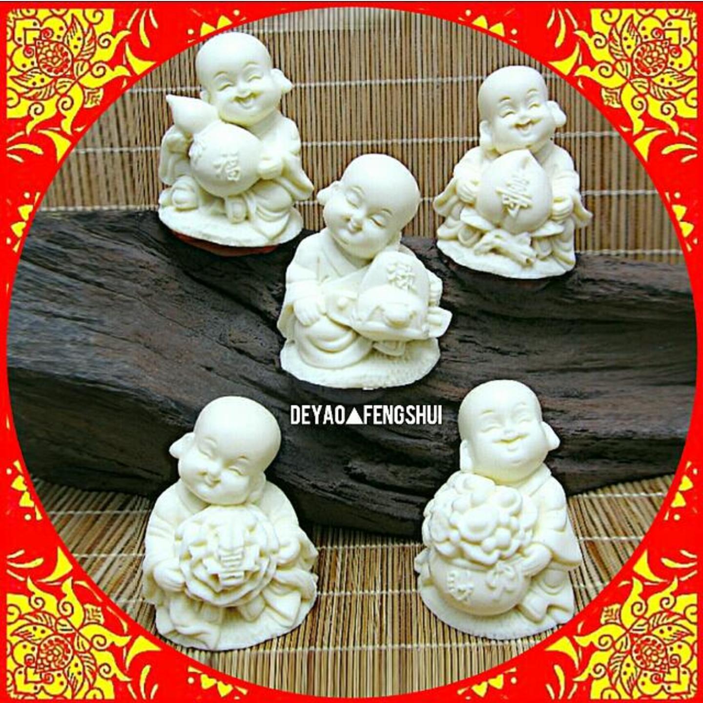 Adorable Mini Monk Auspicious Ornament Figurines | 可爱小和尚摆件