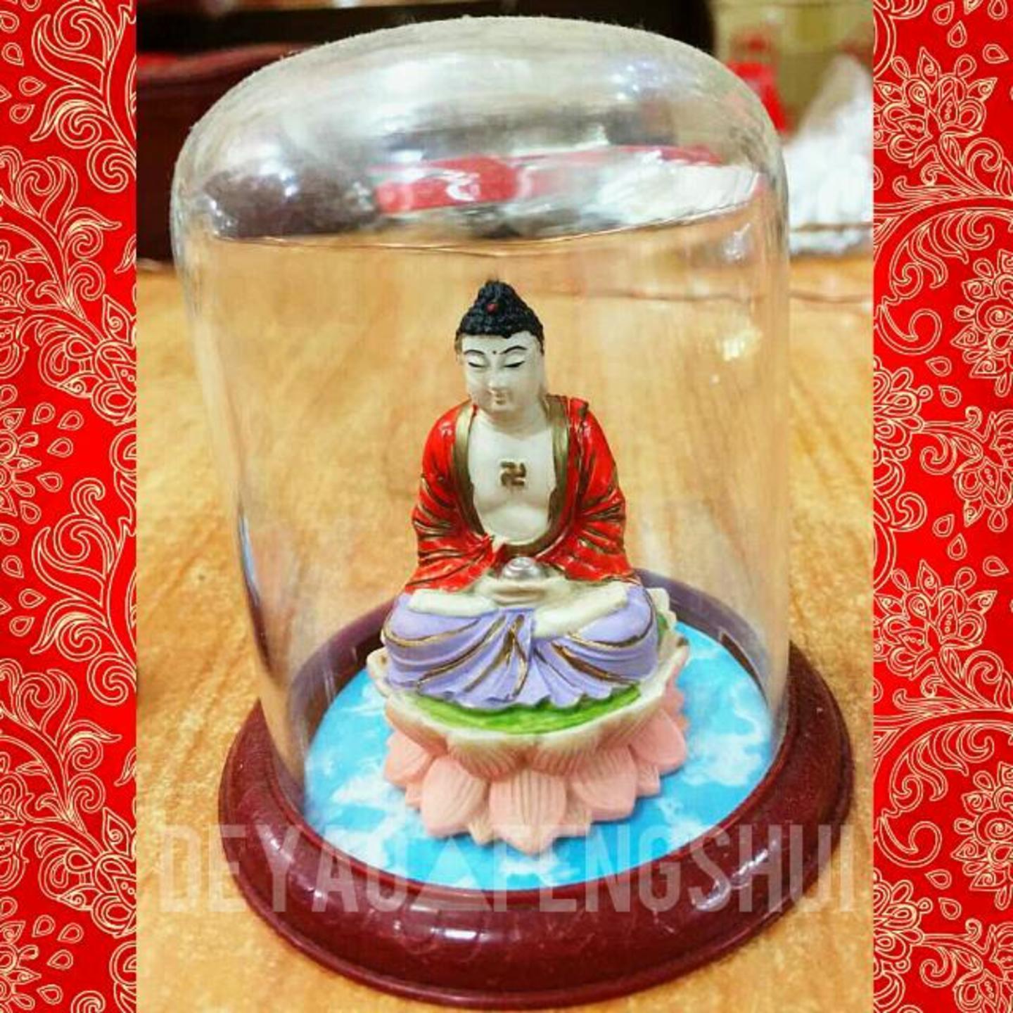 Buddha Meditating On Lotus Shrine Ornament Figurine | 佛祖小神像