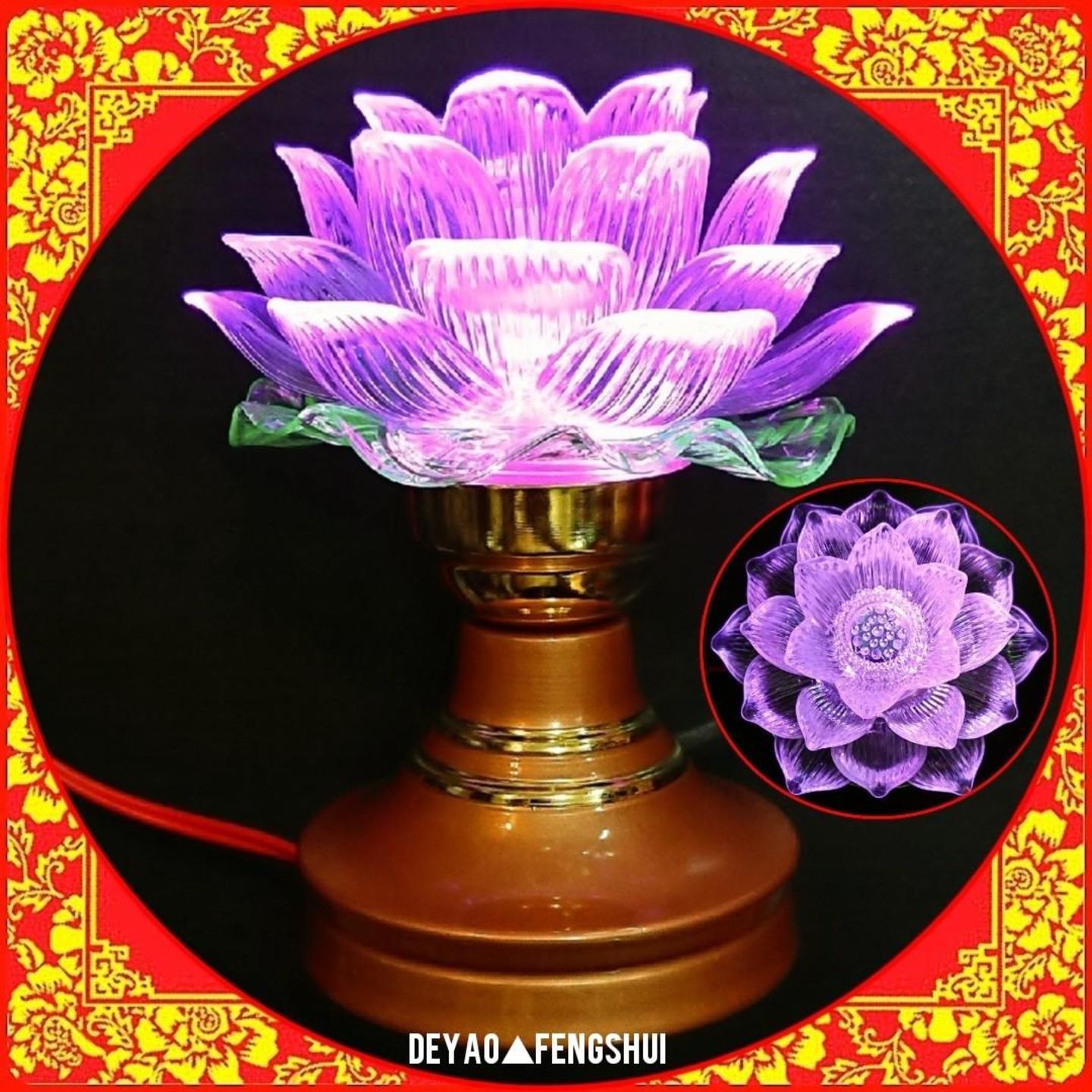 Beautiful Lotus Religious Electric Alter Lamp | 莲花电灯