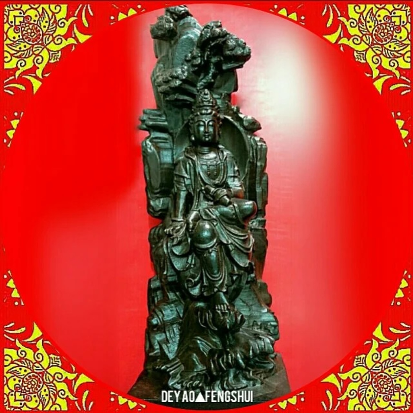 Religious Deity Guan Ying Statue Figurine |  观音菩萨乌沉神像