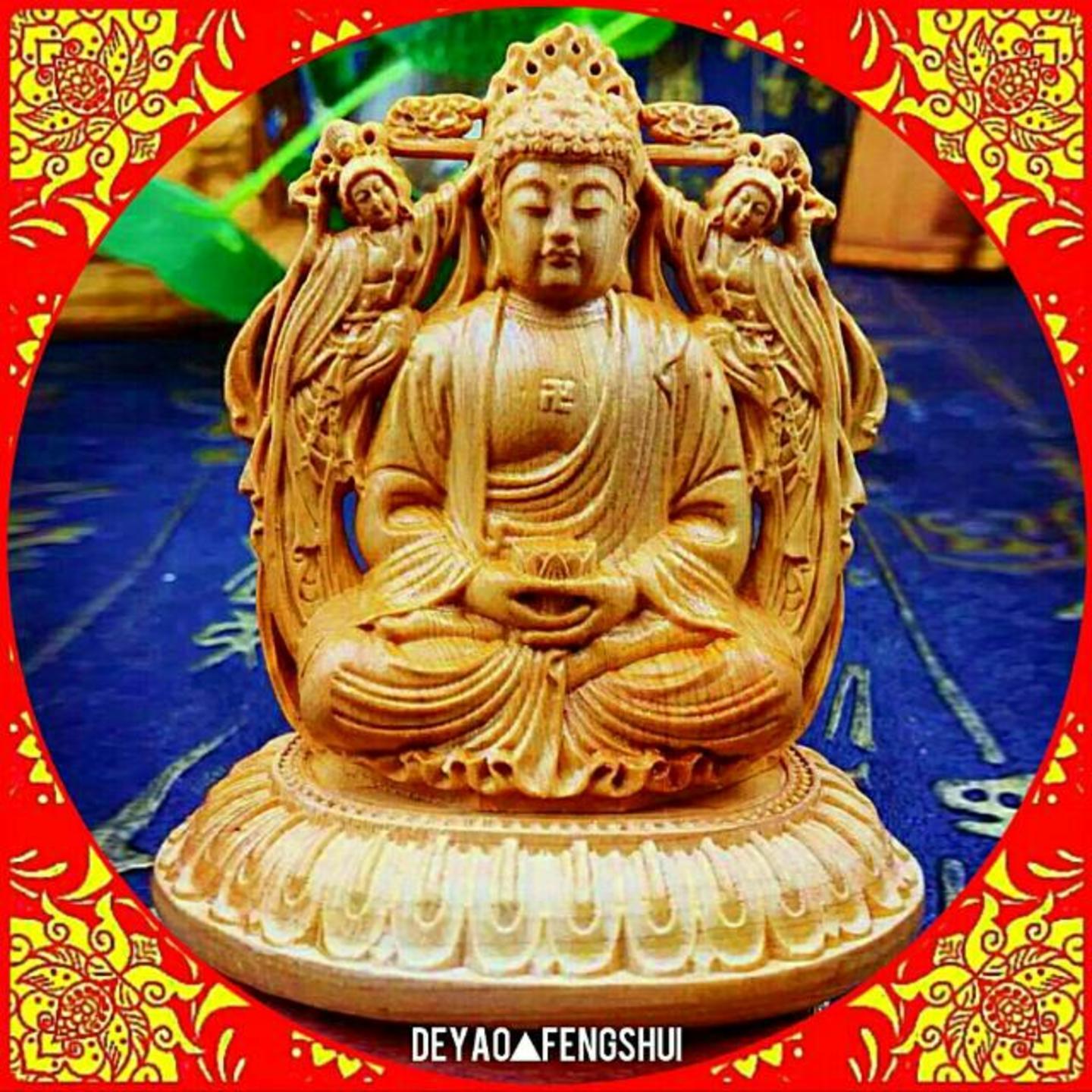 Religious Deity Buddha Statue Ornament Figurine | 佛祖木神像