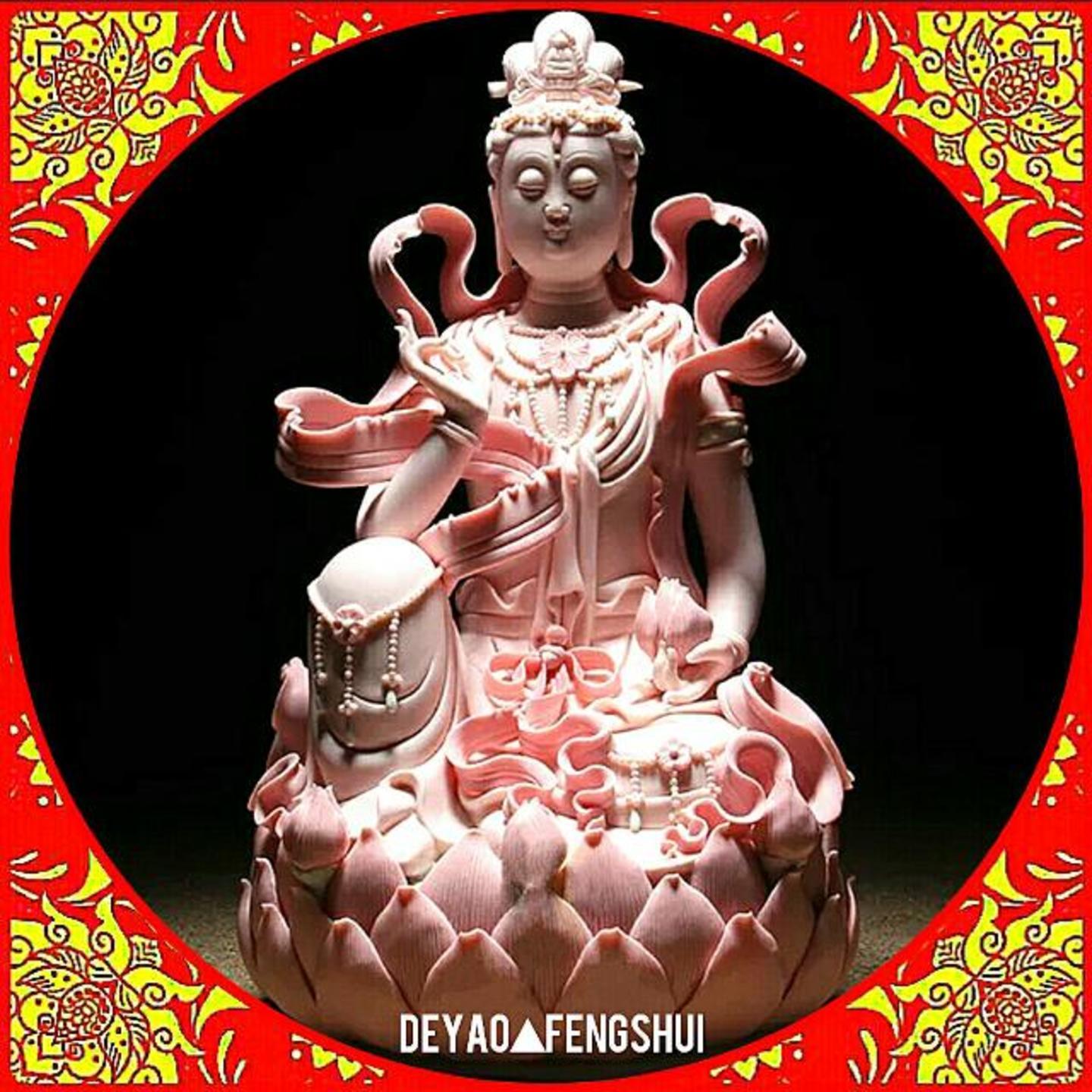 Goddess Of Mercy Guanyin Figurine Ornament Statue | 观世音菩萨神像