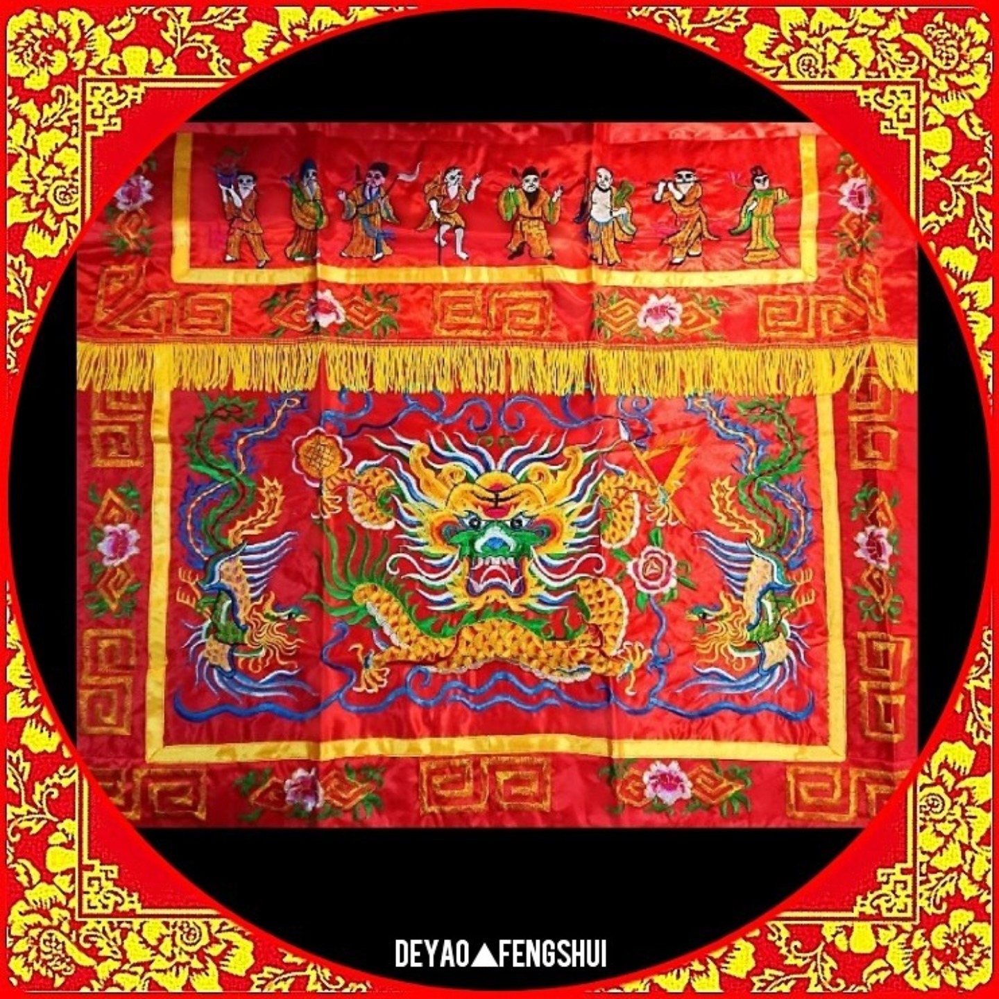 Religious Alter Table Skirt｜神桌刺绣龙桌布