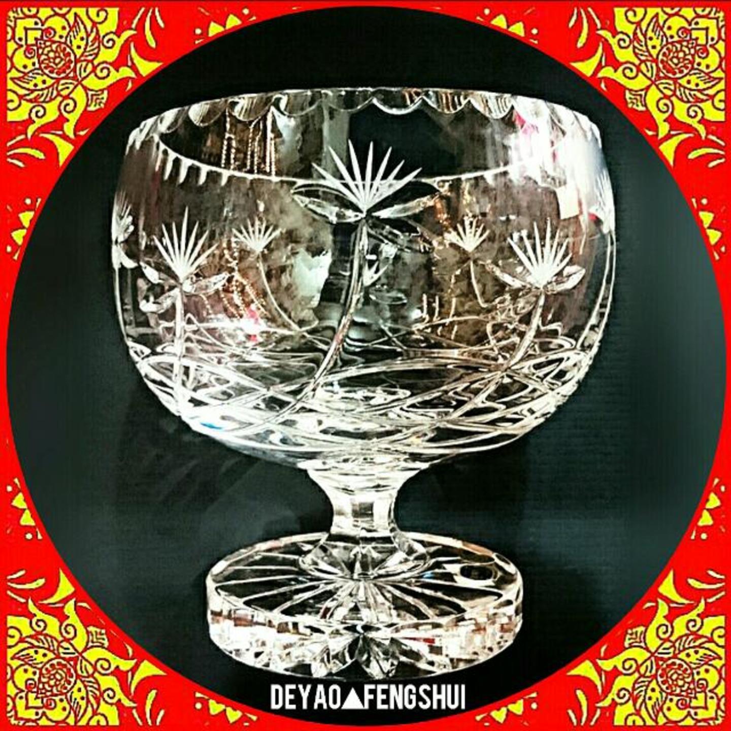 Authentic Bohemia Crystal Glass Floral Oil Lamp | 水晶油灯杯