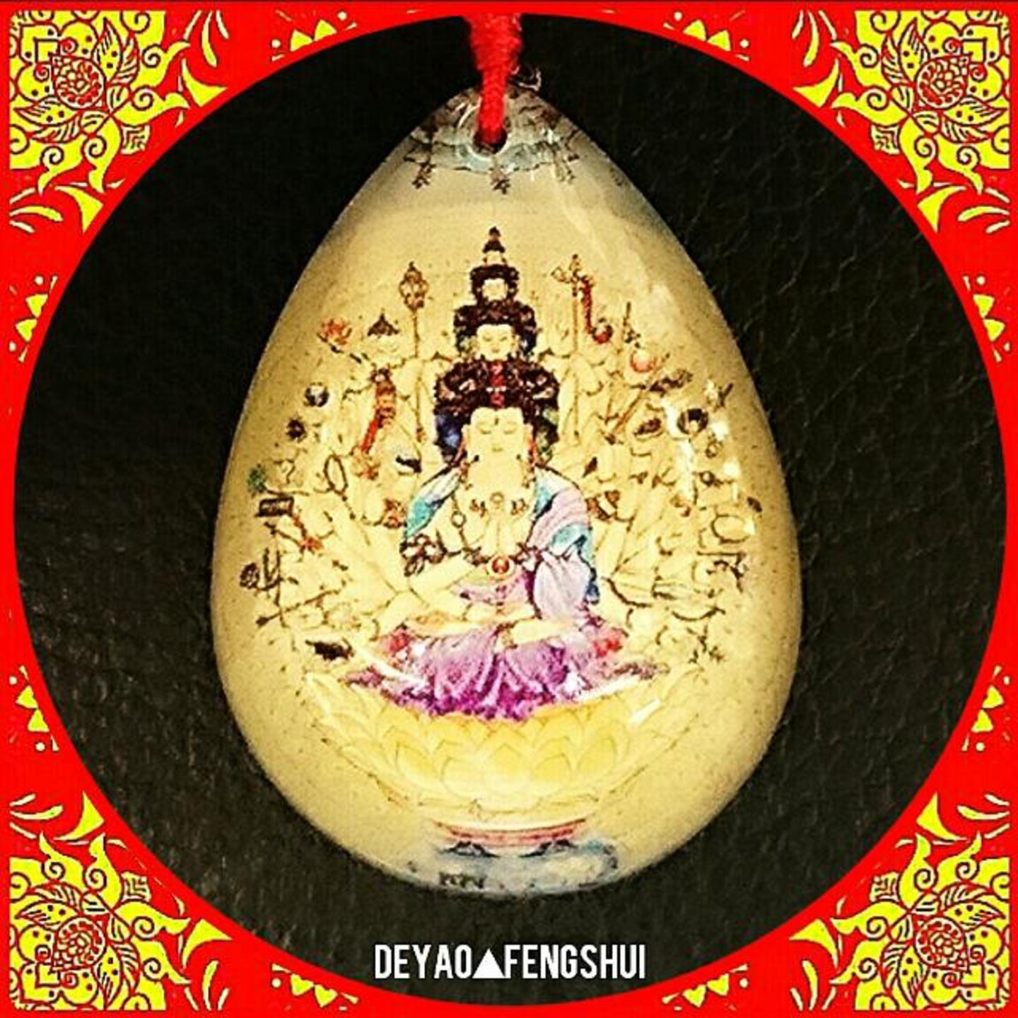 Thousand Hand Goddess of Mercy Guan Yin Deity Pendant Necklace千手观音菩萨佛牌