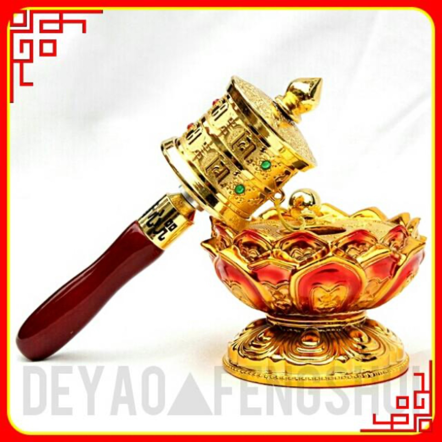 Tibetan Buddhist Goldtone Mantra Prayer Small Turning Wheel｜西藏密宗转经轮