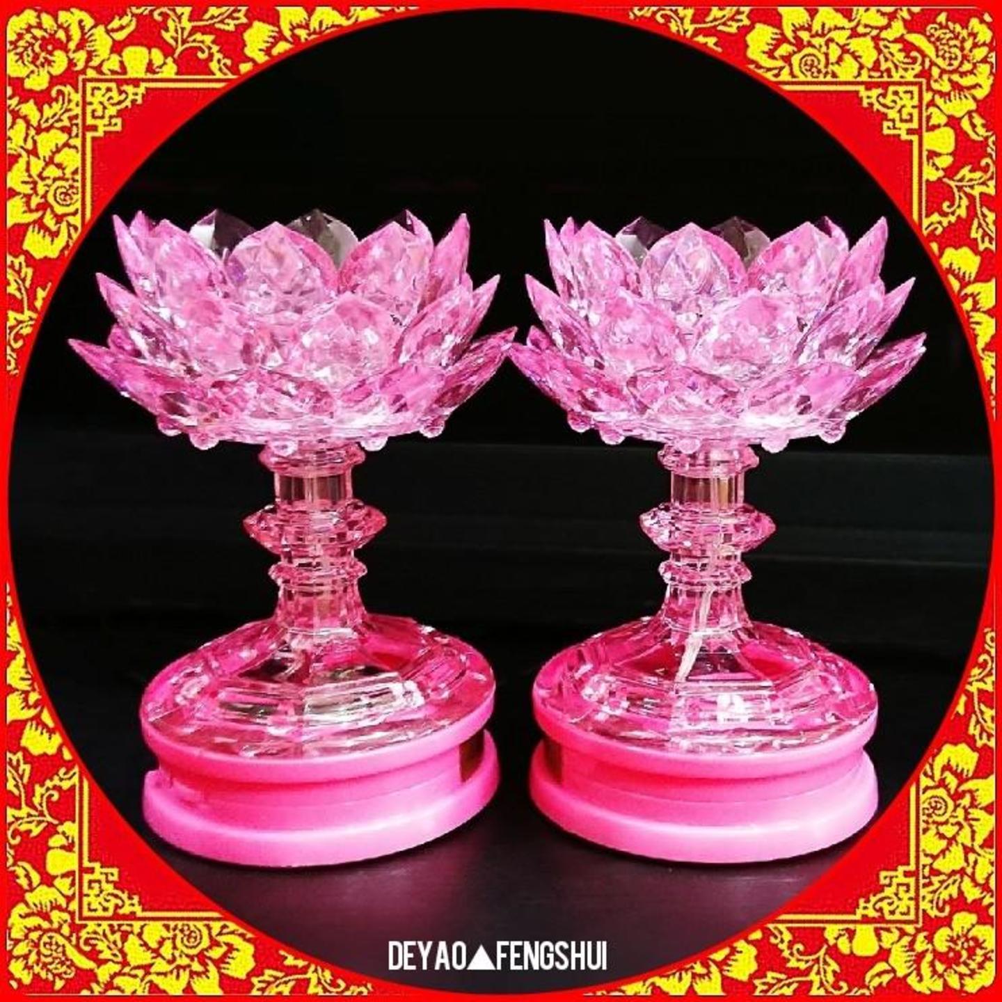 Beautiful Lotus Religious Electric Alter Lamp | 莲花电灯