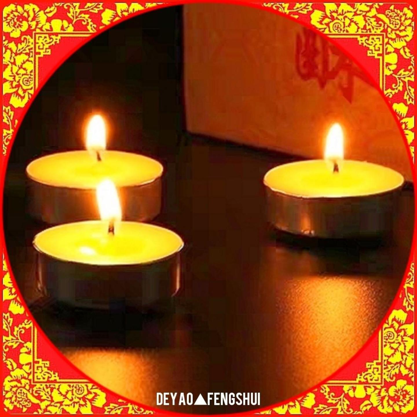 4 Hour 100s Tealight Candle RedYellow  4小时100粒酥油蜡烛