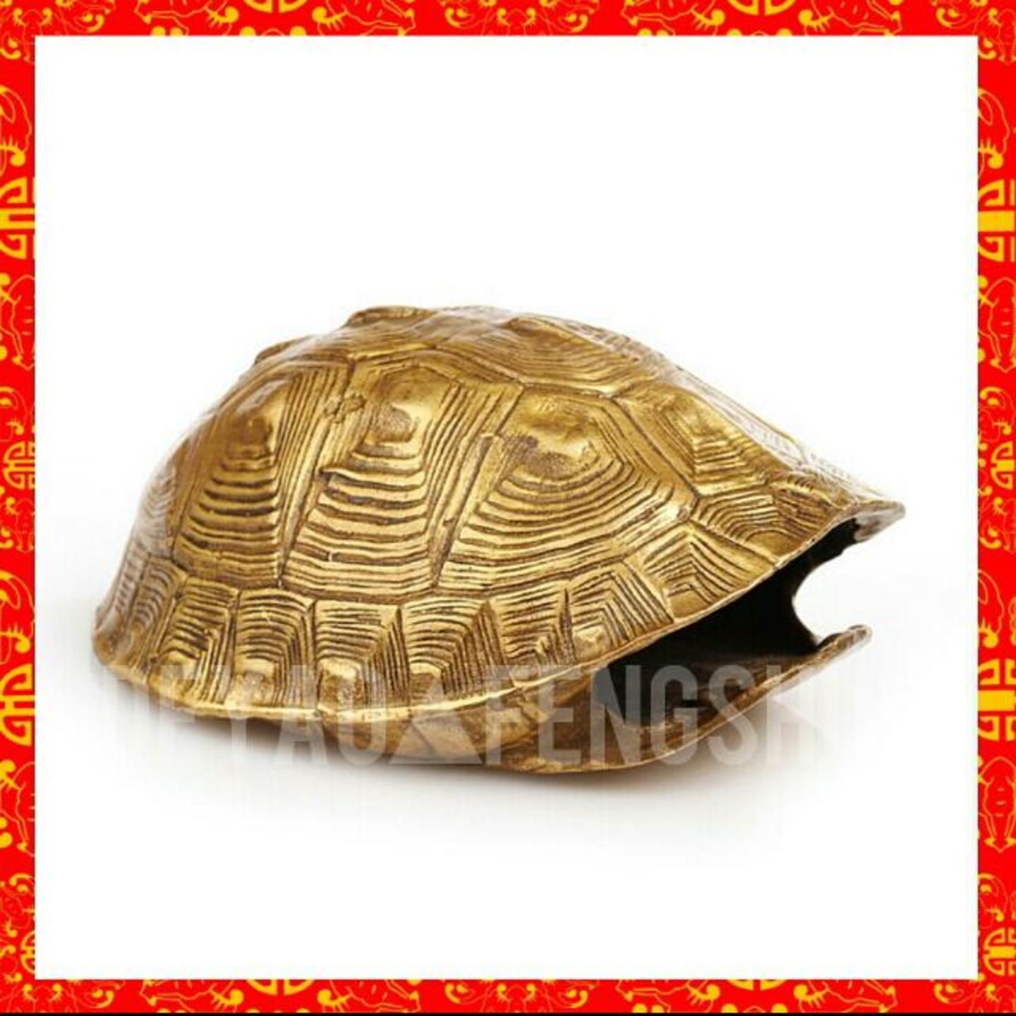 Goldtone Brass Tortoise Shell Figurine | 龟壳卜卦