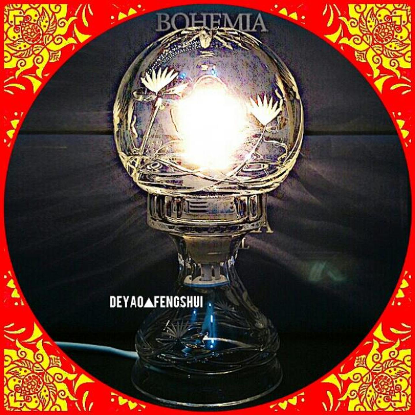 Authentic Bohemia Crystal Glass Floral Lamp | 水晶莲花电灯