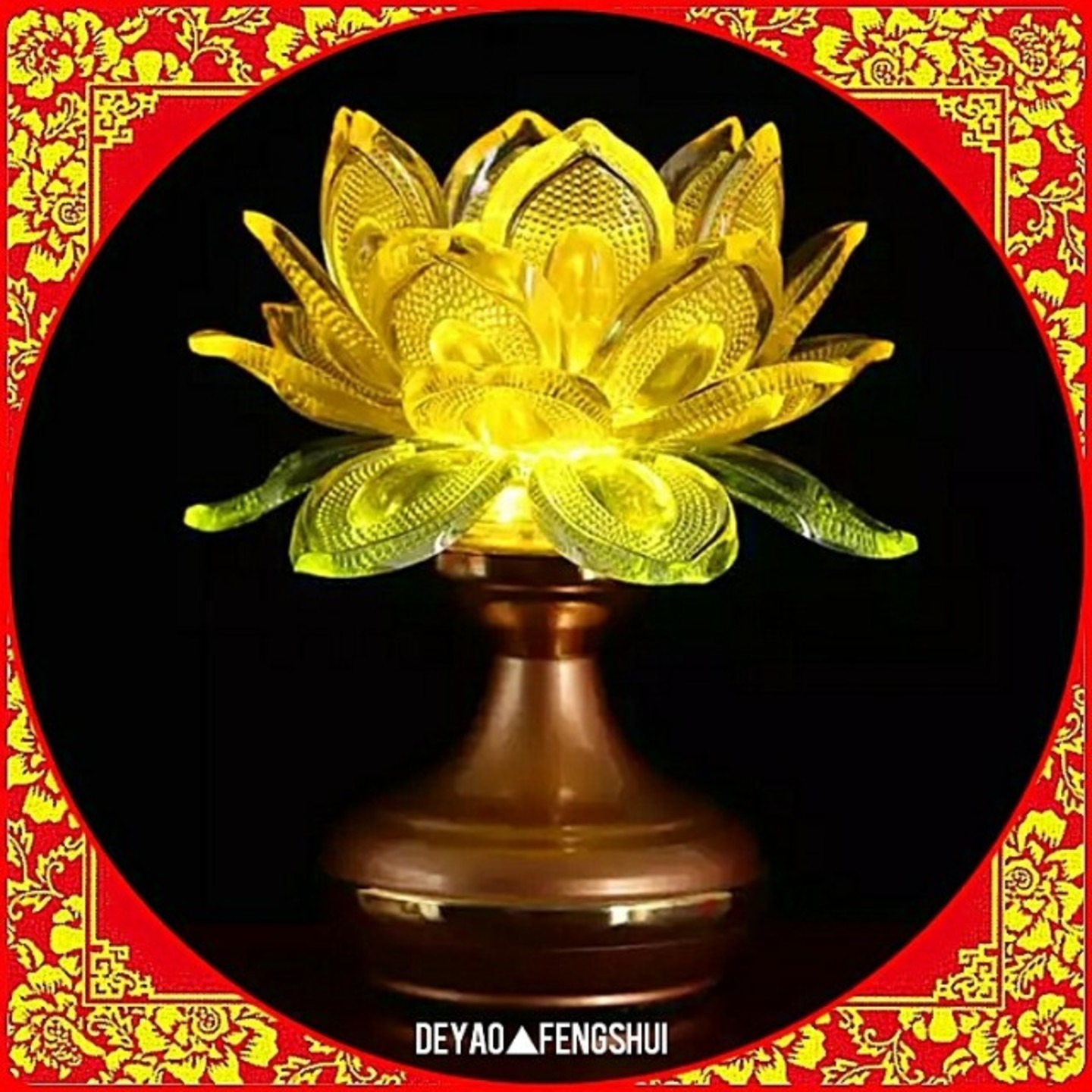 Beautiful Lotus Religious Electric Alter Lamp | 莲花电灯