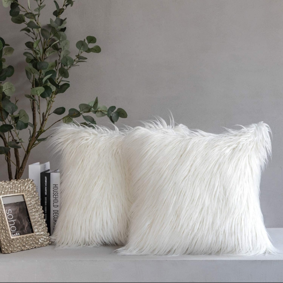 Soft Fur Cushion Cover Merino Style Pack of 2