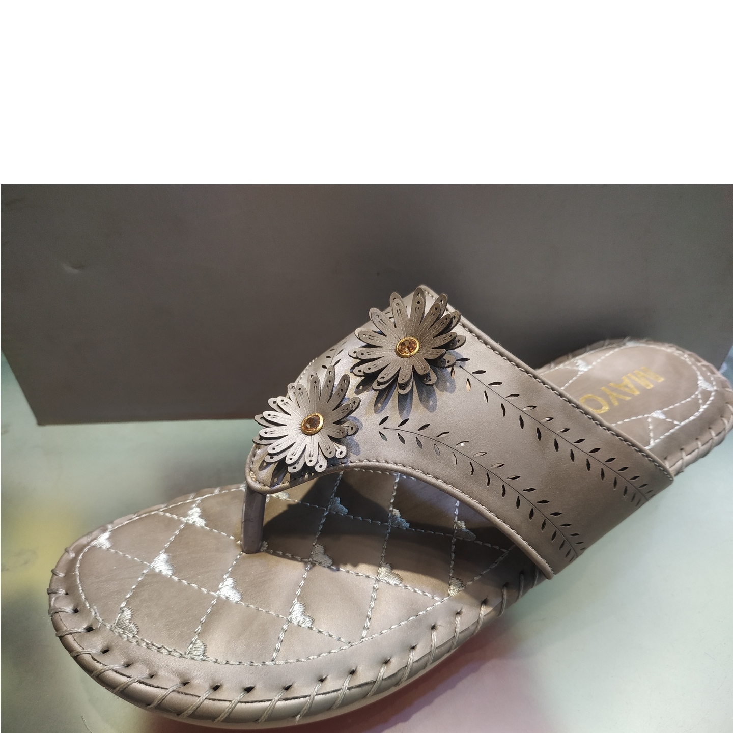 Ultra soft grey v shape chappal