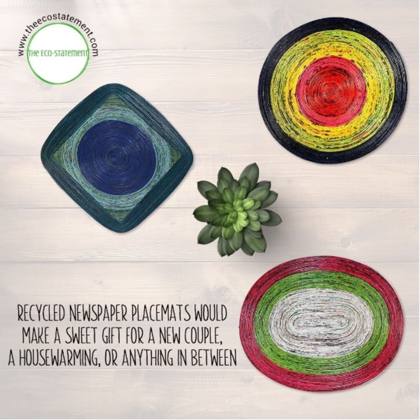 Recycled Newspaper Placemats Oval