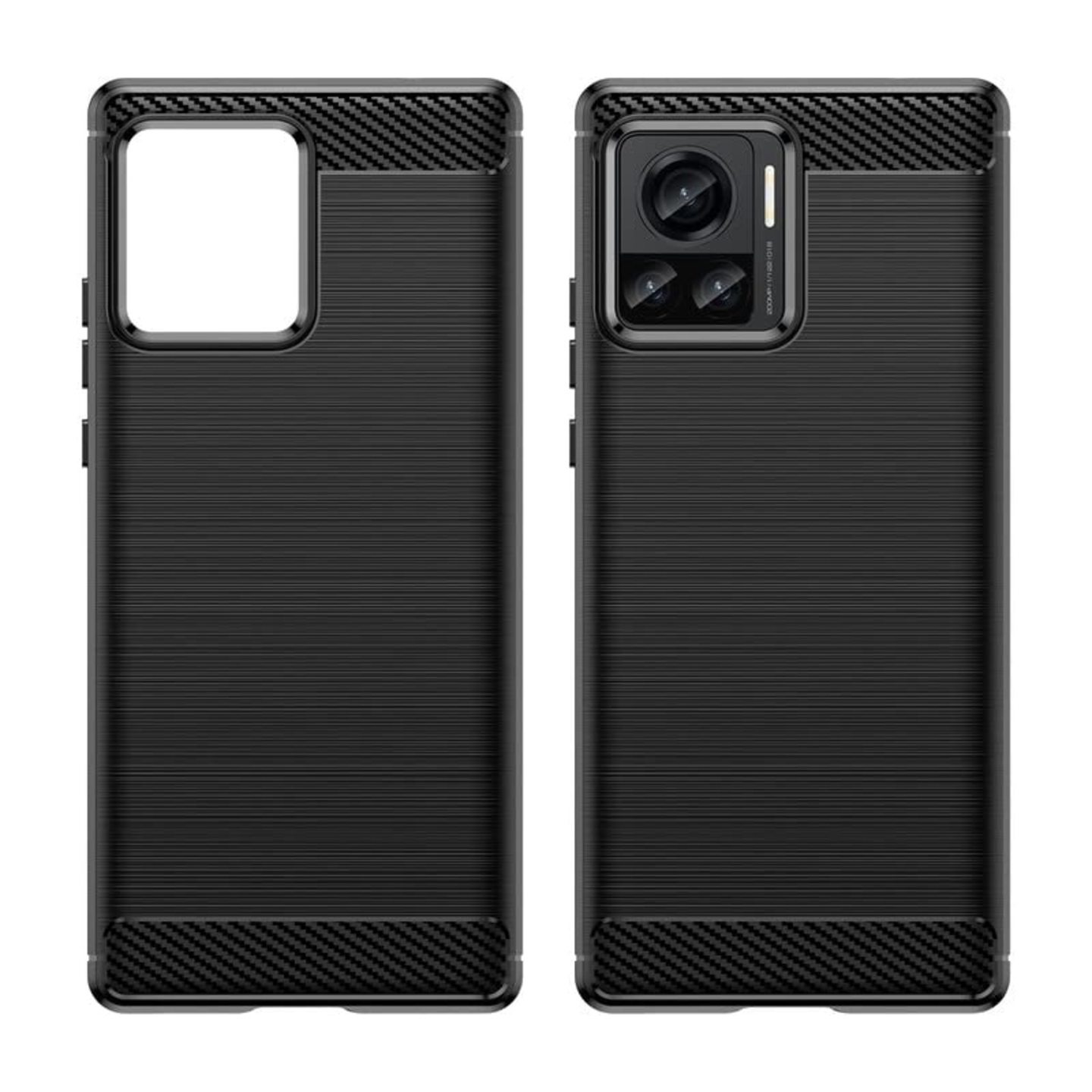 Faircost for Moto EDGE 30 ULTRA Hybrid Carbon Fiber Texture Design Back Cover Anti-Scratch Shock Absorption Case Black