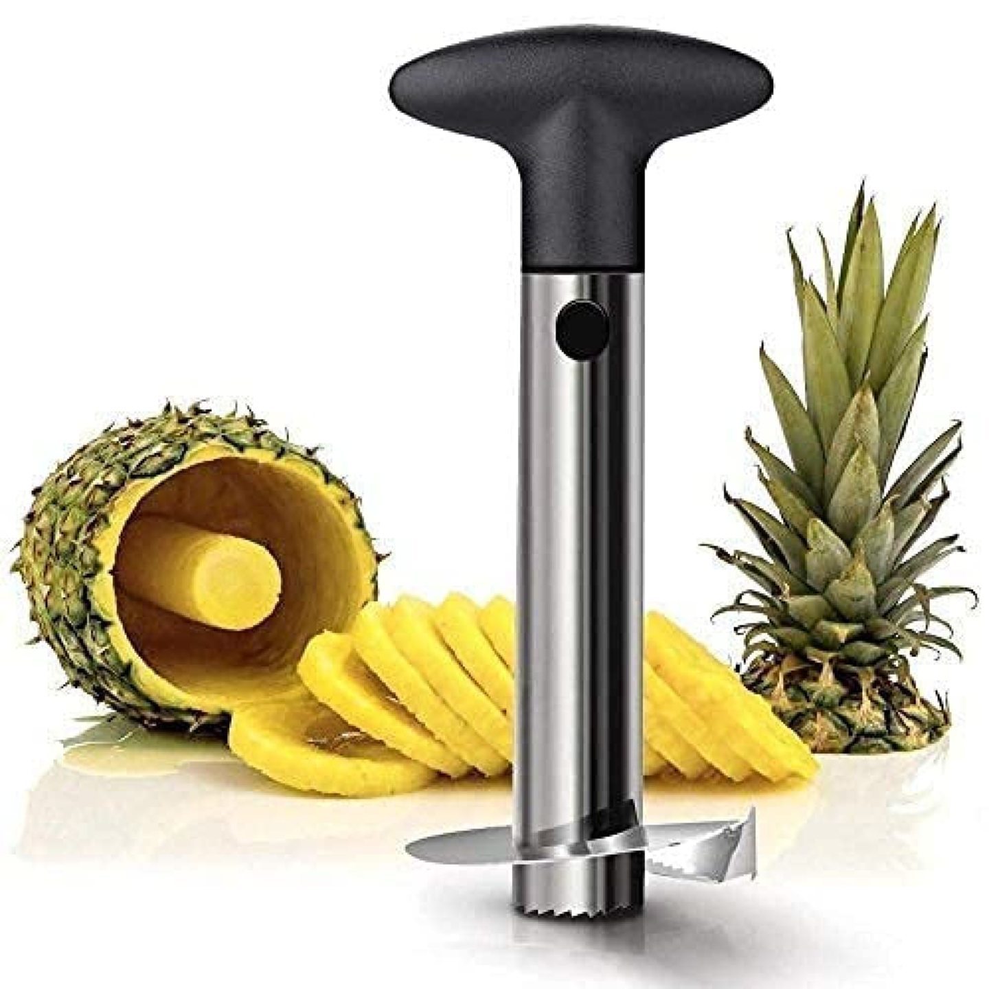 Pineapple Cutter Thicker Blade Upgraded Pineapple Corer Slicer Peeler ,Kitchen Pineapple Corer and Slicer Tool with Sharp Blade for Fruit Rings 