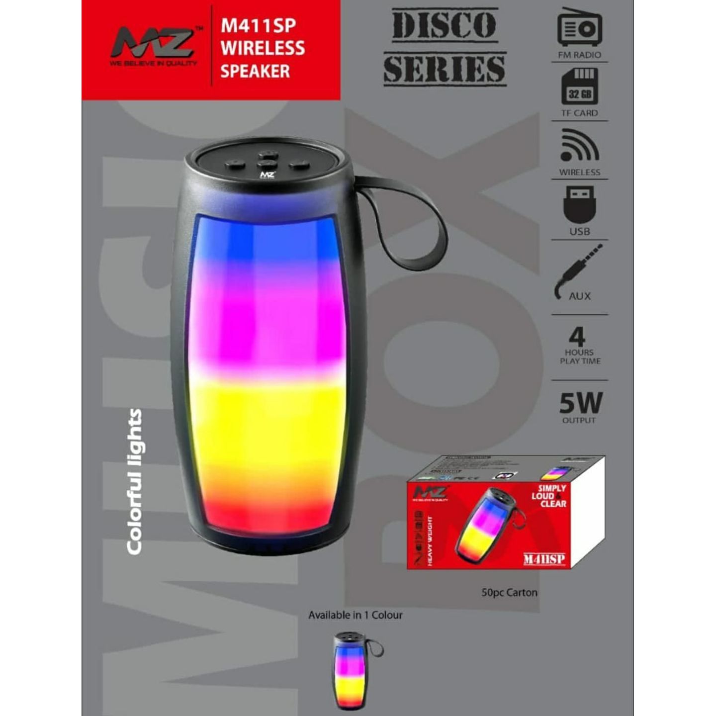 Dynamic Thunder Sound with Disco Light 5 W Bluetooth Speaker  Multicolor, Stereo Channel