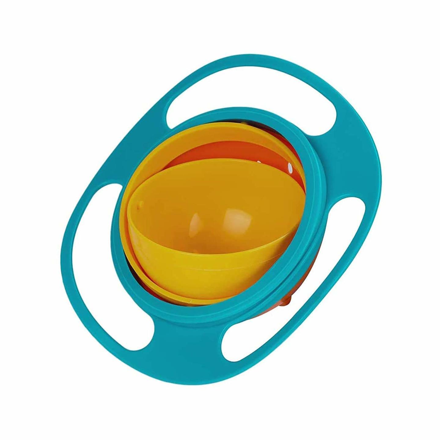 No Spill Gyro Bowl for Baby and Kids/ 360 Degree Rotation Spill Proof Food Bowl - Random Color