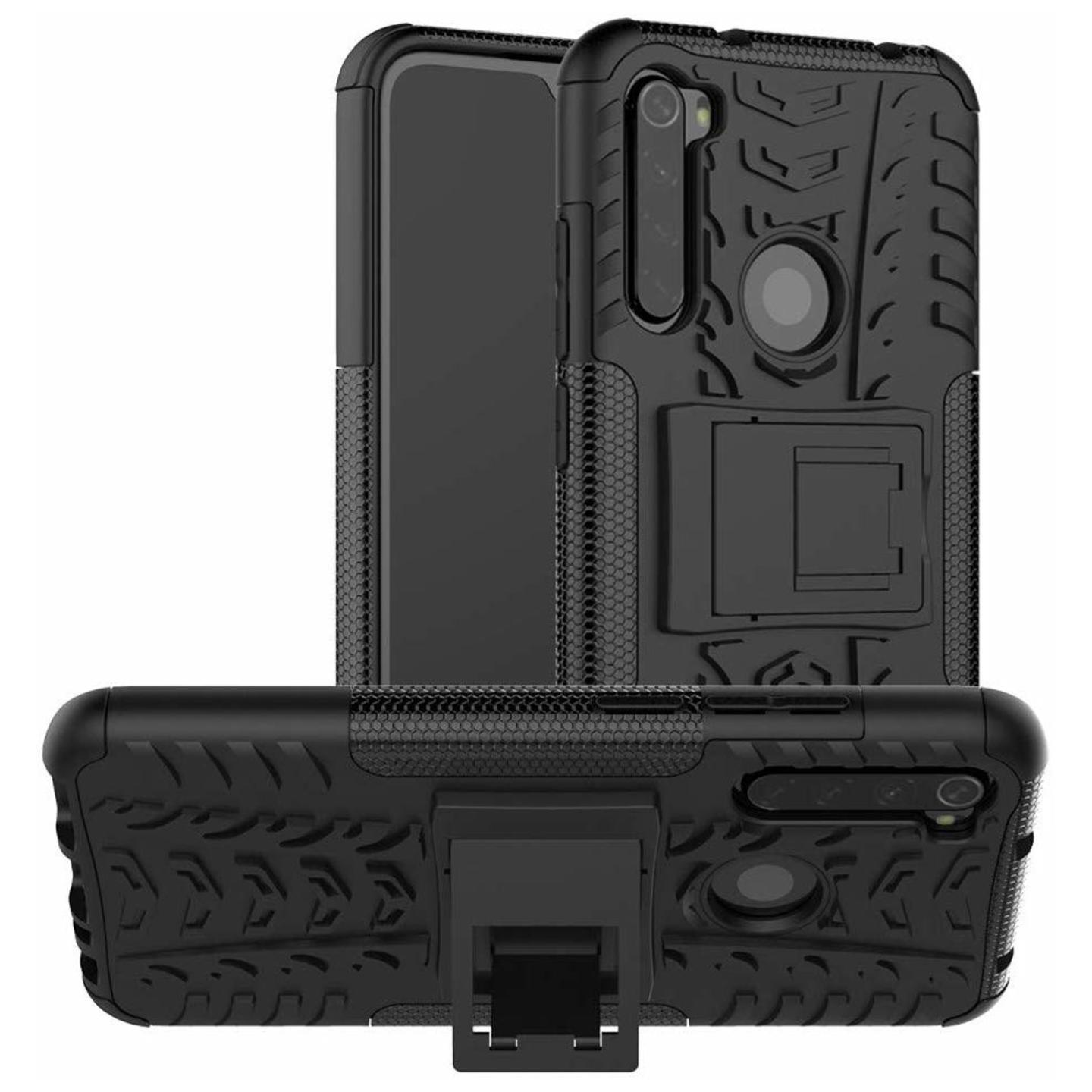 Faircost for Xiaomi REDMI NOTE 8 Heavy Duty Shockproof Military Grade Armor Dual Protection Layer Hybrid Kick Stand Back Cover Case Black