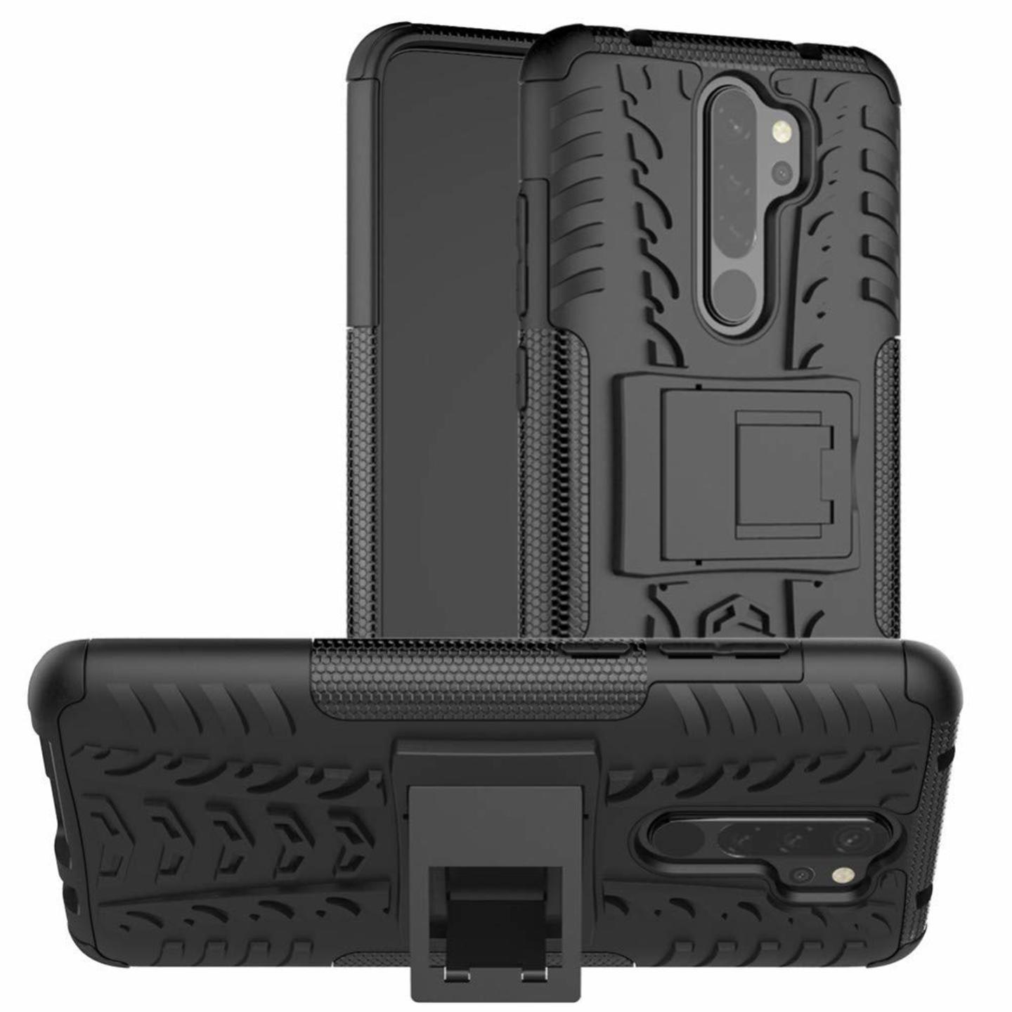 Faircost for Xiaomi REDMI 9 PRIME Heavy Duty Shockproof Military Grade Armor Dual Protection Layer Hybrid Kick Stand Back Cover Case Black