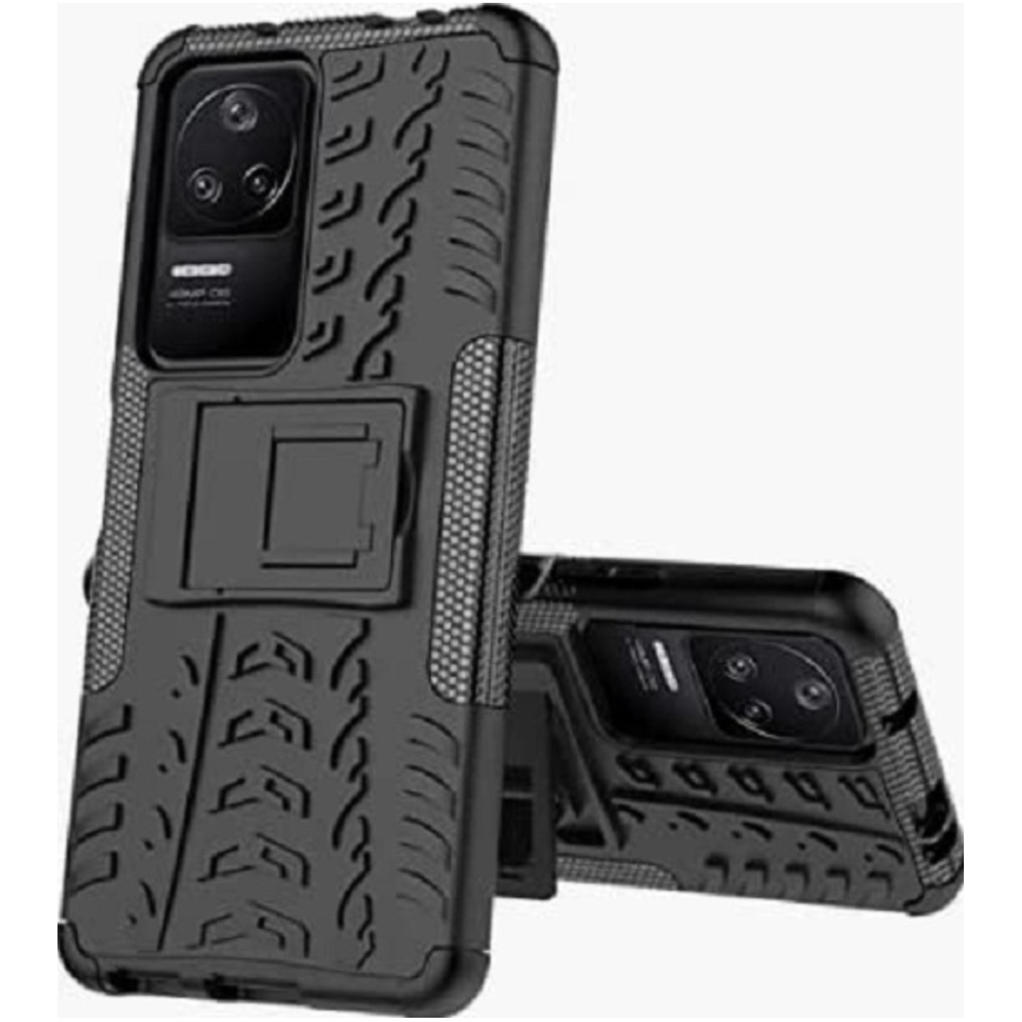 Faircost for Xiaomi REDMI POCO F4 Heavy Duty Shockproof Military Grade Armor Dual Protection Layer Hybrid Kick Stand Back Cover Case Black