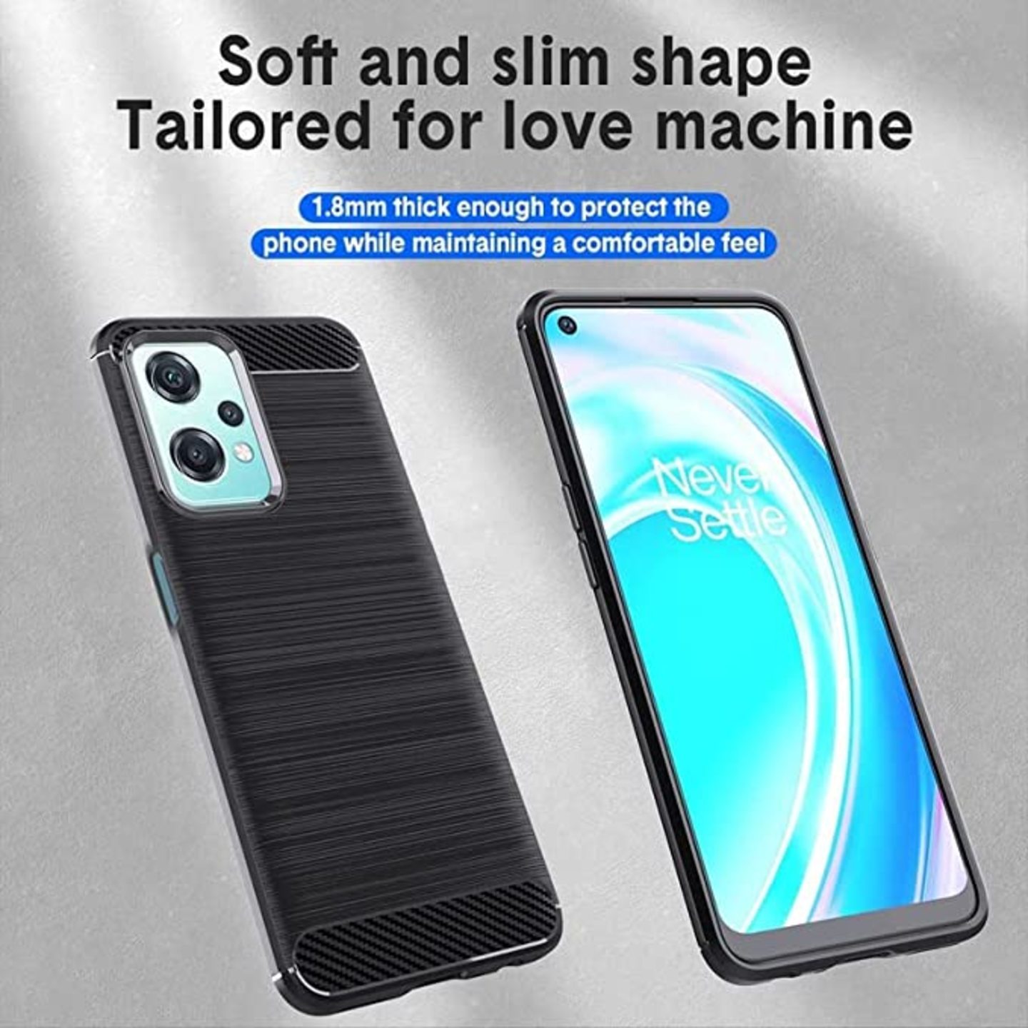 Faircost for Oneplus Nord CE2 Lite Hybrid Carbon Fiber Texture Design Back Cover Anti-Scratch Shock Absorption Case Black