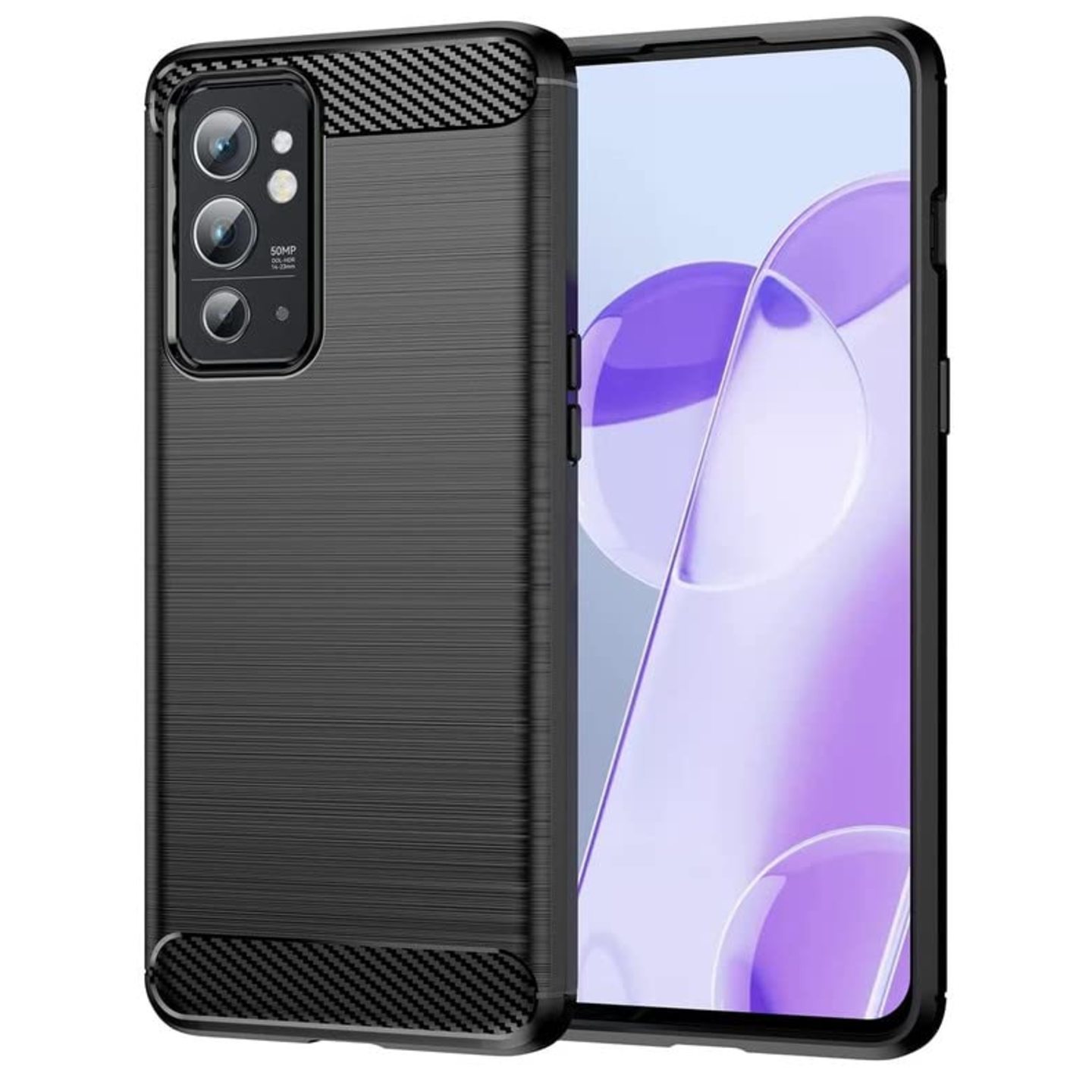 Faircost for Oneplus 9RT Hybrid Carbon Fiber Texture Design Back Cover Anti-Scratch Shock Absorption Case Black