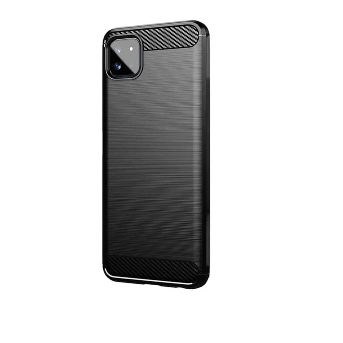 Faircost for Samsung Galaxy A22 5G Hybrid Carbon Fiber Texture Design Back Cover Anti-Scratch Shock Absorption Case Black
