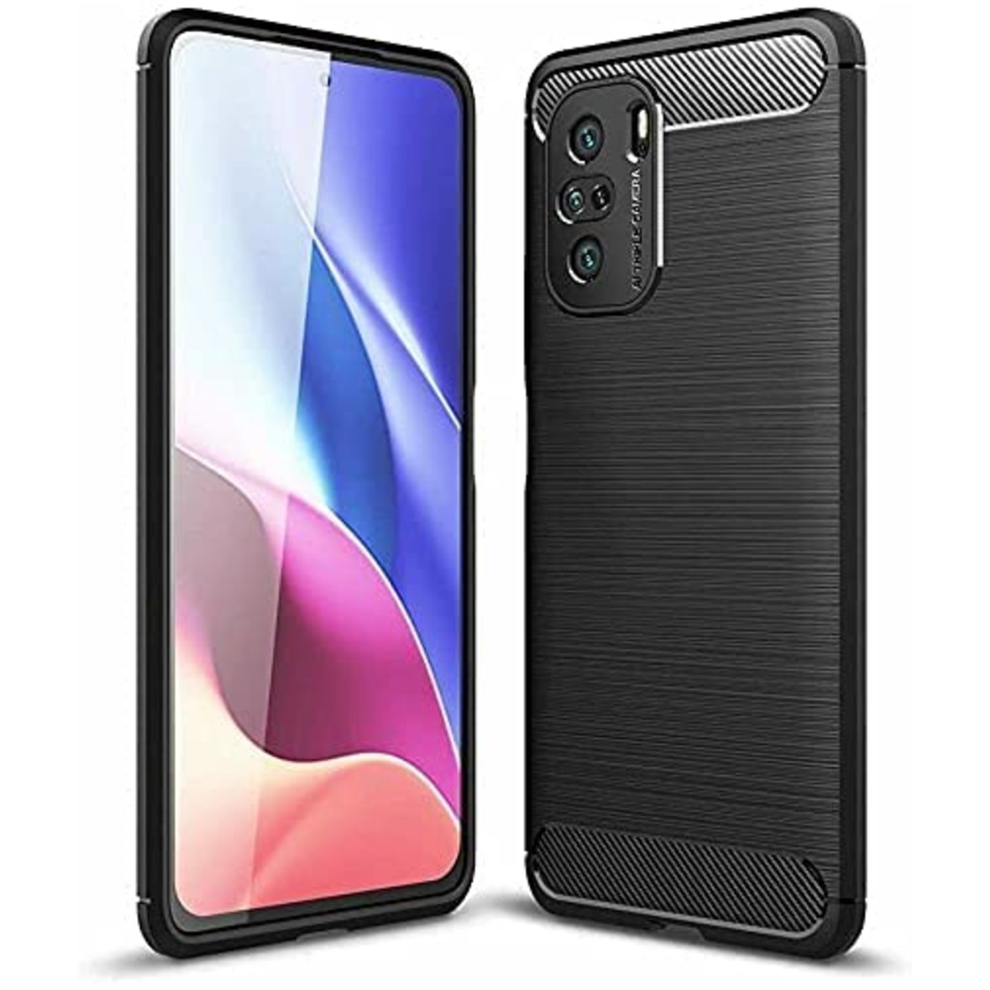 Faircost for Xiaomi MI 11 X Hybrid Carbon Fiber Texture Design Back Cover Anti-Scratch Shock Absorption Case Black