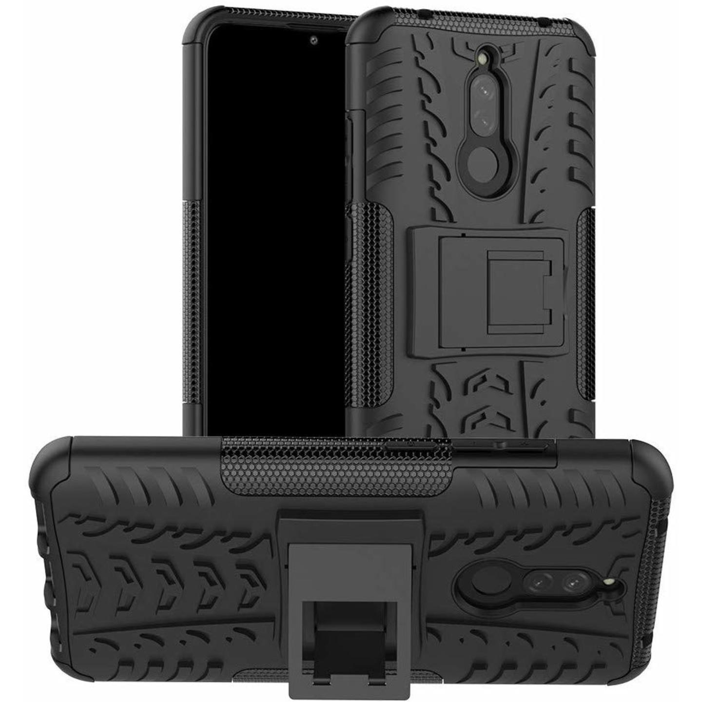 Faircost for Xiaomi REDMI 8A Heavy Duty Shockproof Military Grade Armor Dual Protection Layer Hybrid Kick Stand Back Cover Case Black