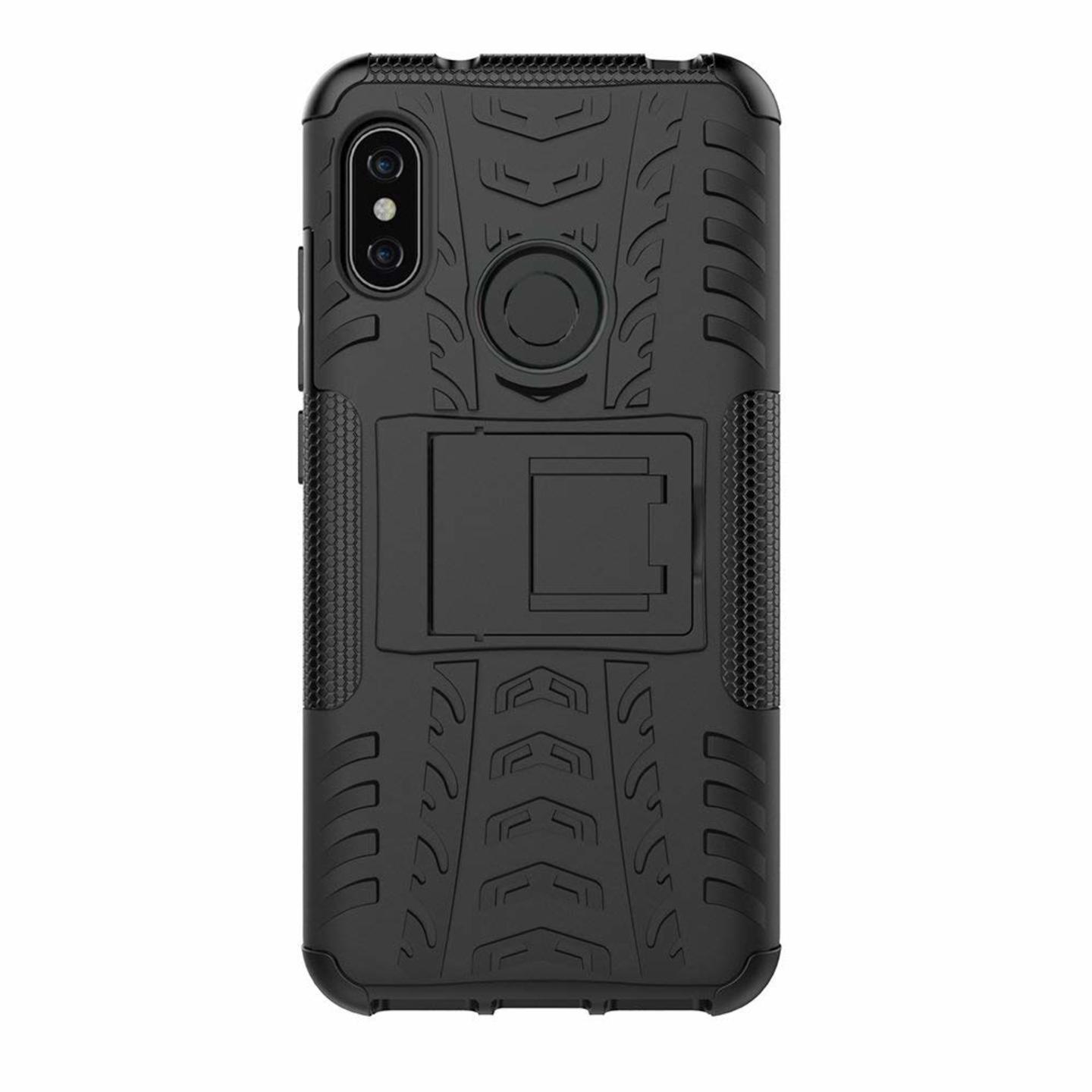 Faircost for Xiaomi REDMI 6pro Heavy Duty Shockproof Military Grade Armor Dual Protection Layer Hybrid Kick Stand Back Cover Case Black