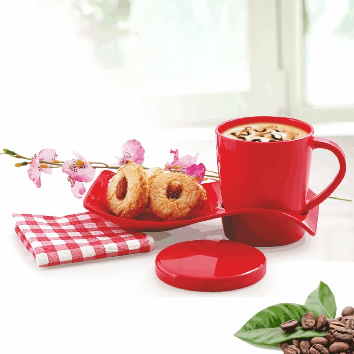 Faircost Serving Tray Plate with Mug Holder Snacks Tea Coffee Serve to Guest and Gifting