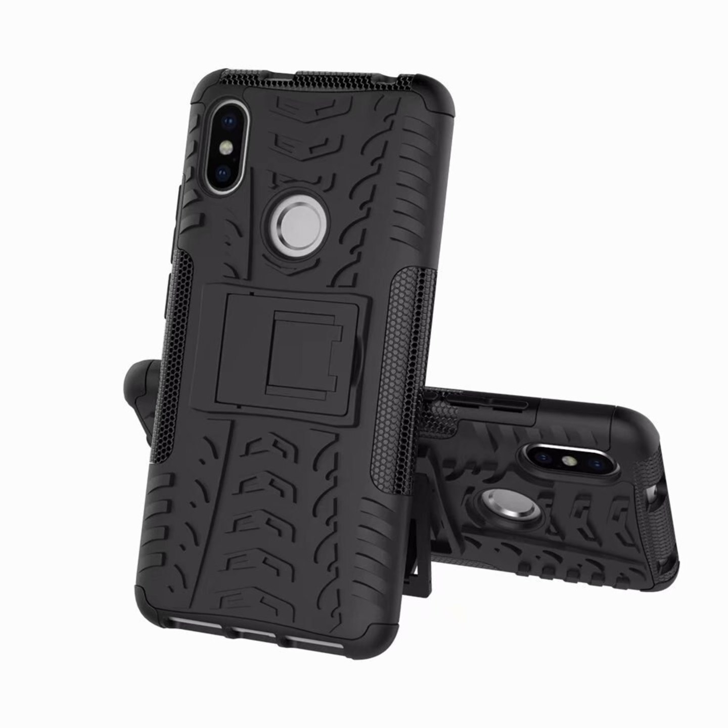 Faircost for Xiaomi REDMI Y2 Heavy Duty Shockproof Military Grade Armor Dual Protection Layer Hybrid Kick Stand Back Cover Case Black