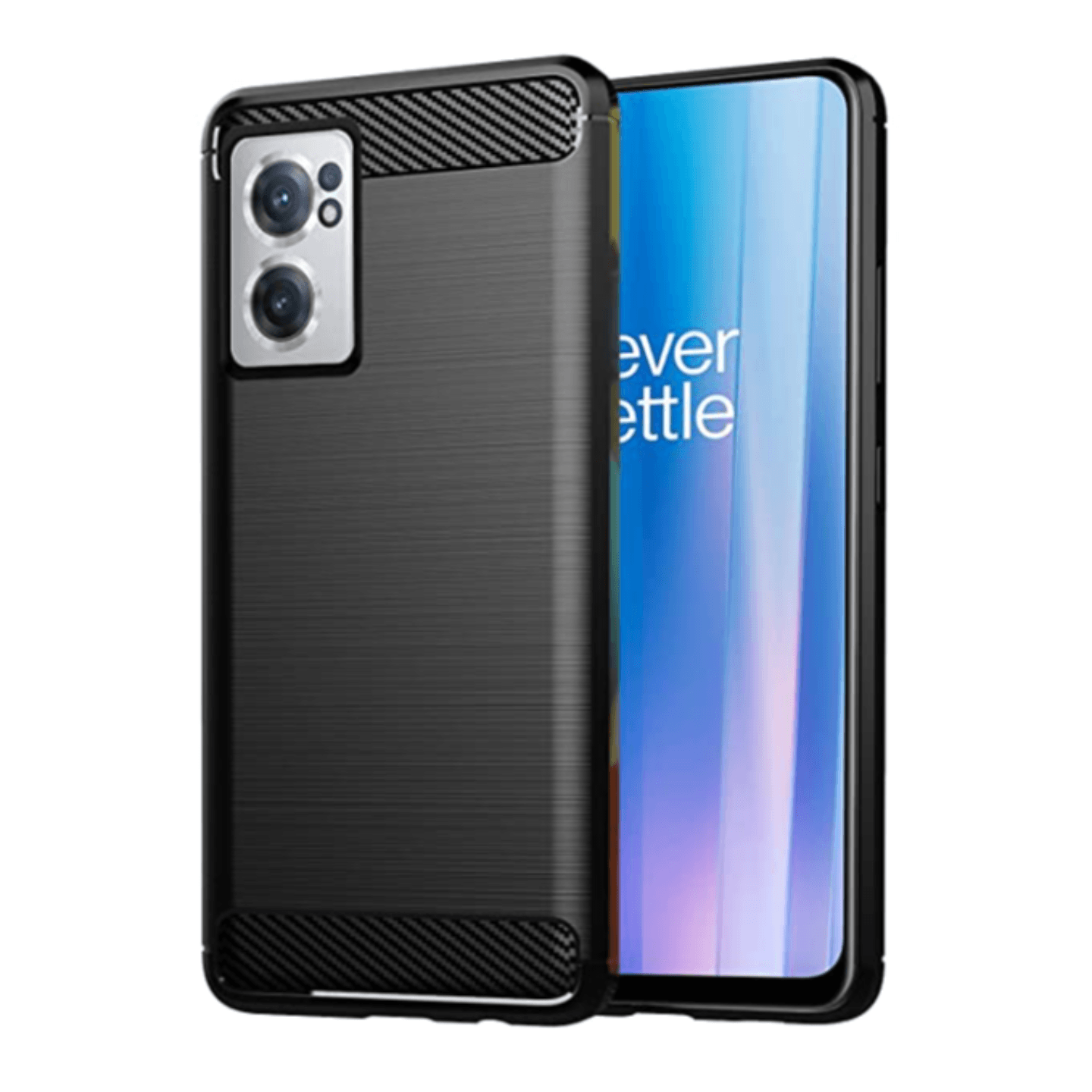 Faircost for Oneplus Nord CE2 Hybrid Carbon Fiber Texture Design Back Cover Anti-Scratch Shock Absorption Case Black