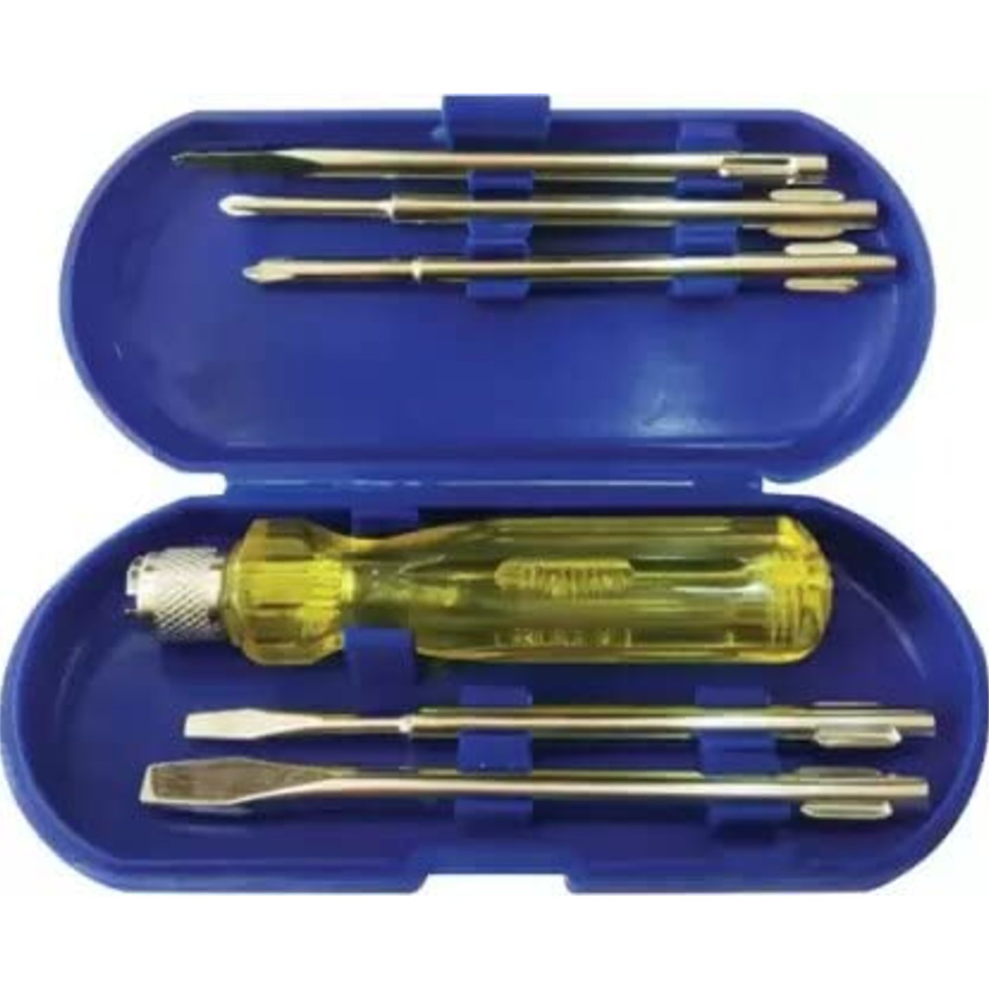 TATA AGRICO 5 Pieces neon bulb & Cushion Grip screwdriver set, Yellow  Different Blades set for Multipurpose use.